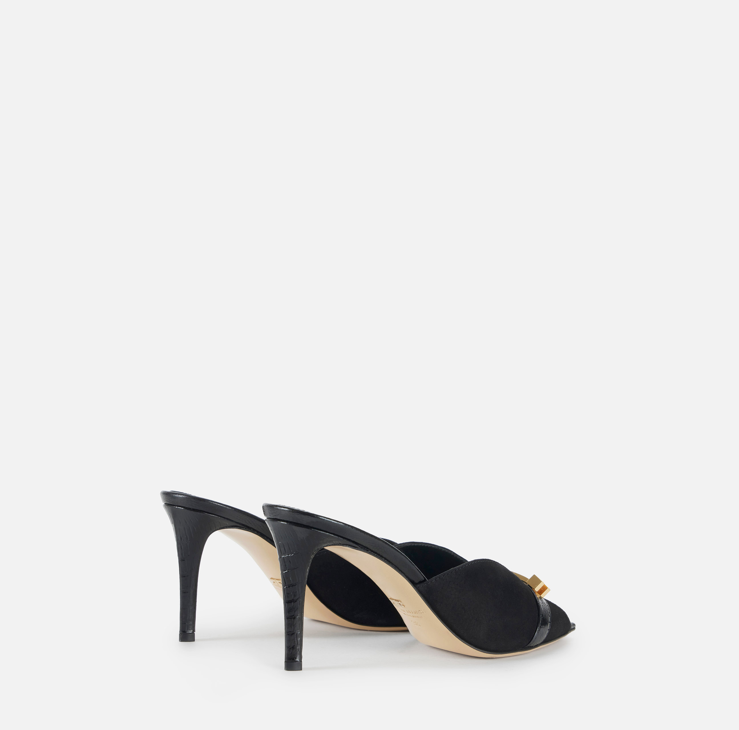 Riviera suede mules with jeweled logo | Elisabetta Franchi