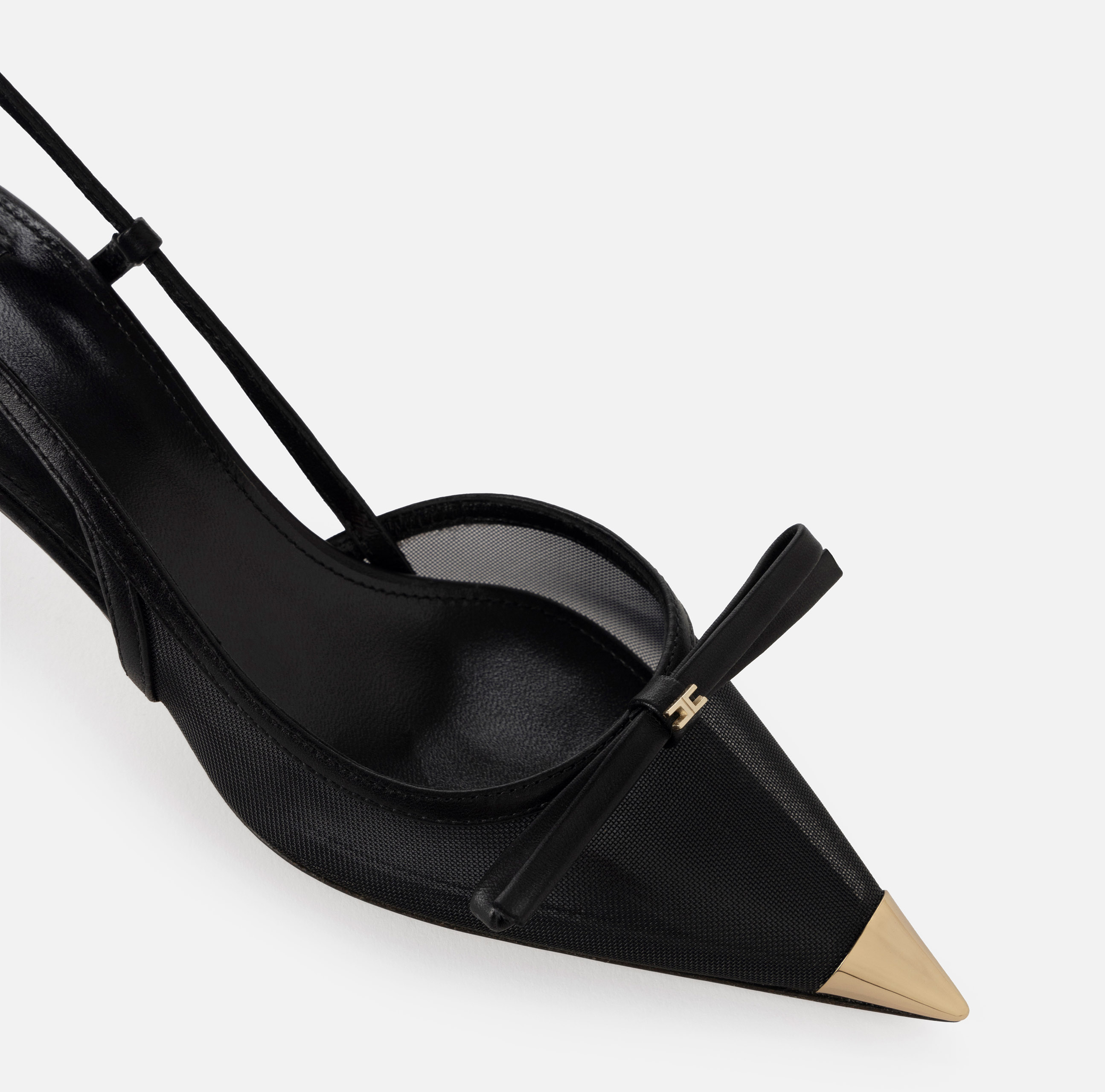 Nappa leather and mesh slingback | Elisabetta Franchi