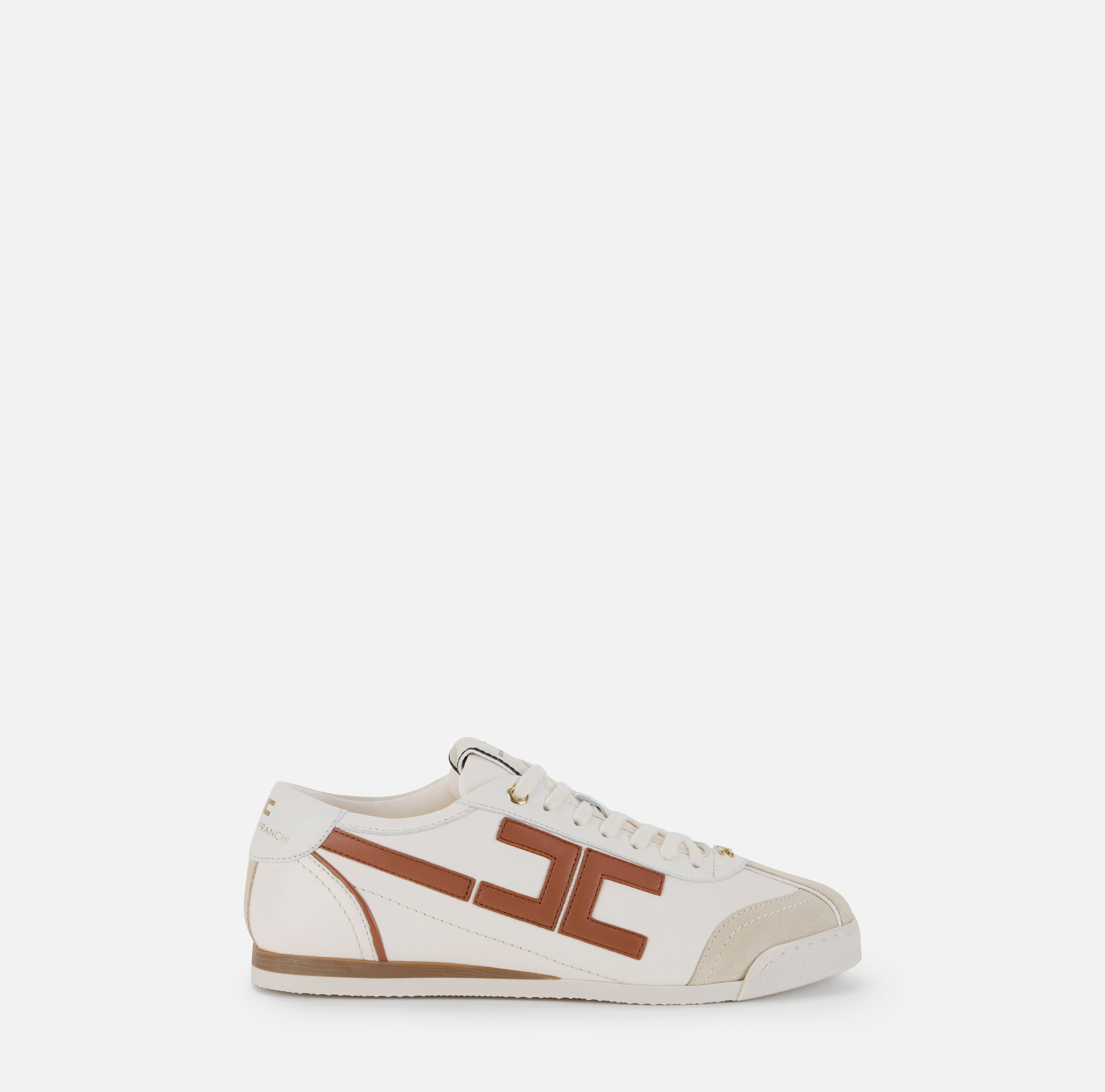 スニーカー ELISABETTA FRANCHI LEATHER SNEAKERS WITH LOGO DETAIL Leather sneakers with logo detail | Elisabetta Franchi