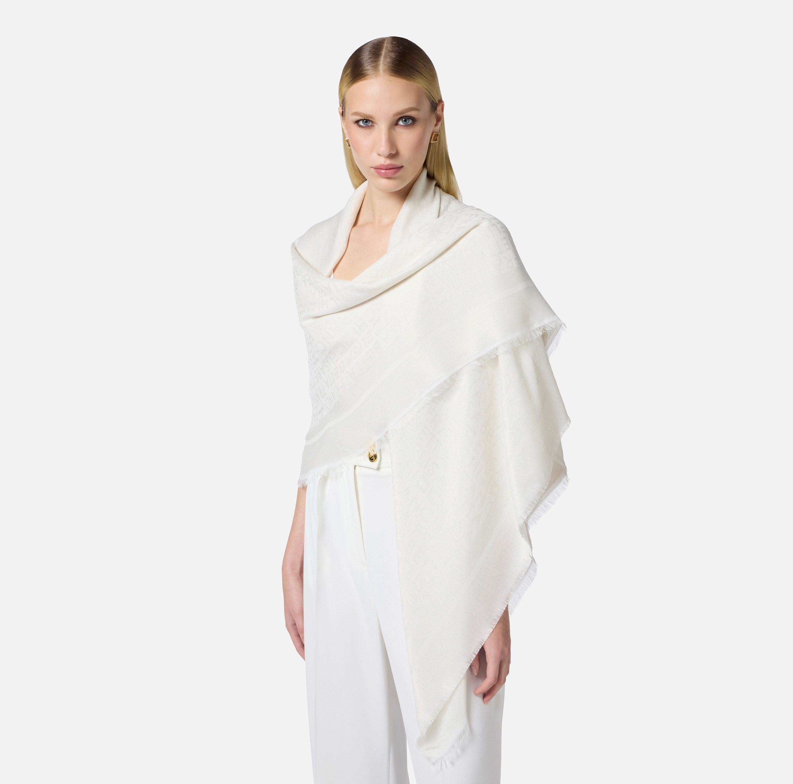 ELISABETTA FRANCHI ホワイトスカート サイズ40 Elisabetta Franchi ツイード ミニスカート | ホワイト