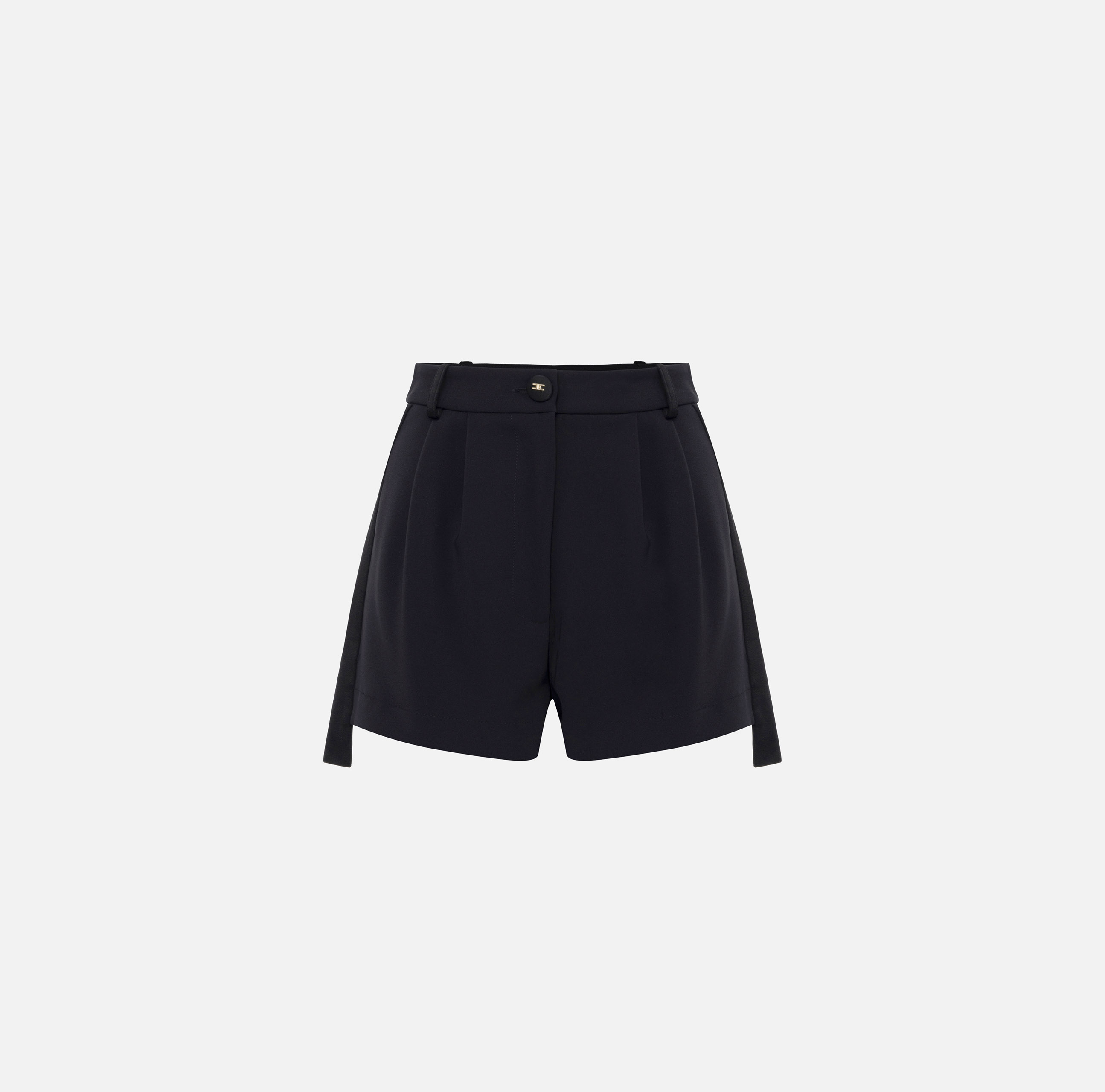 Crêpe tuxedo shorts with satin bands | Elisabetta Franchi