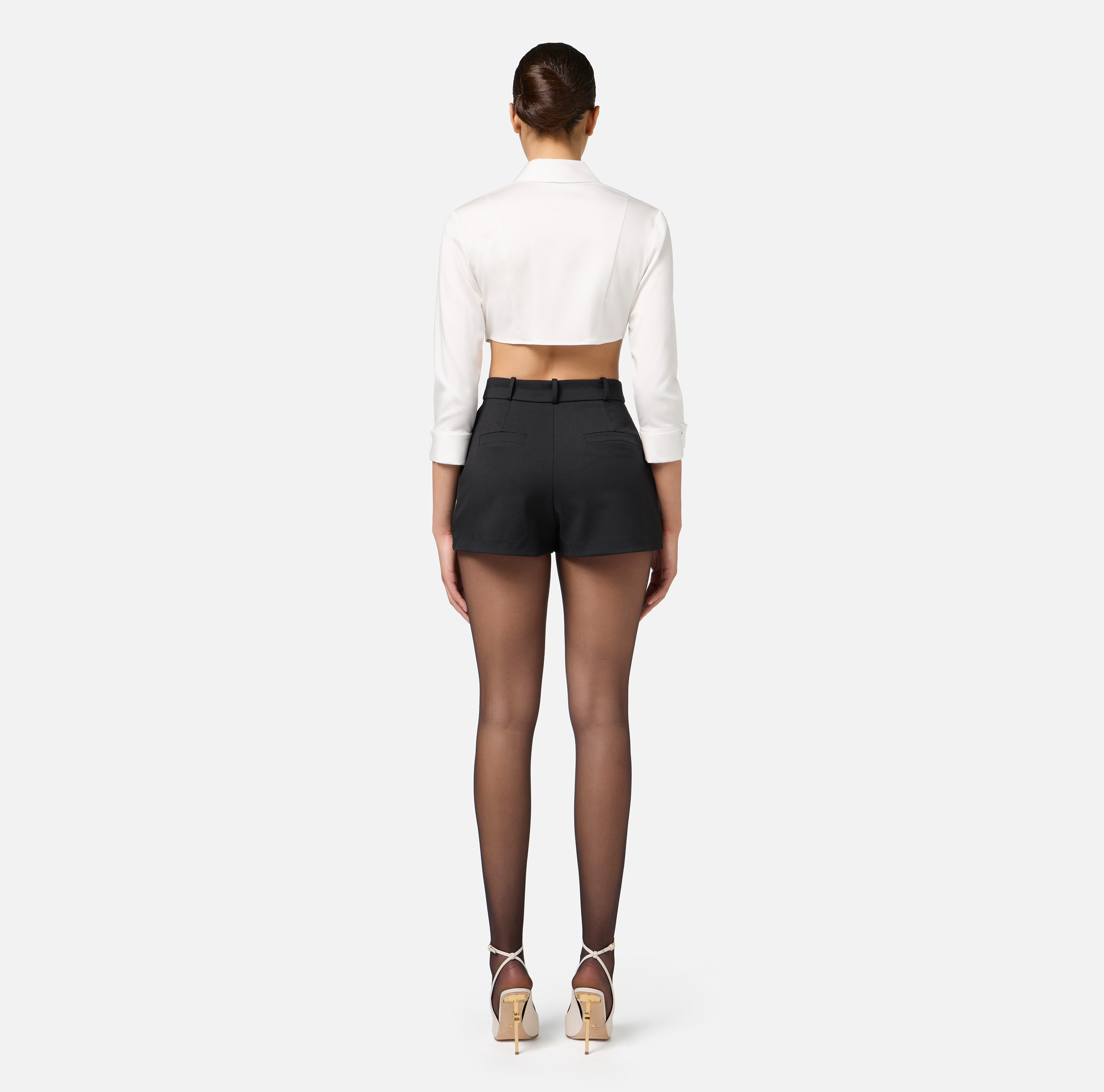 Cool wool shorts with visible pocket lining | Elisabetta Franchi