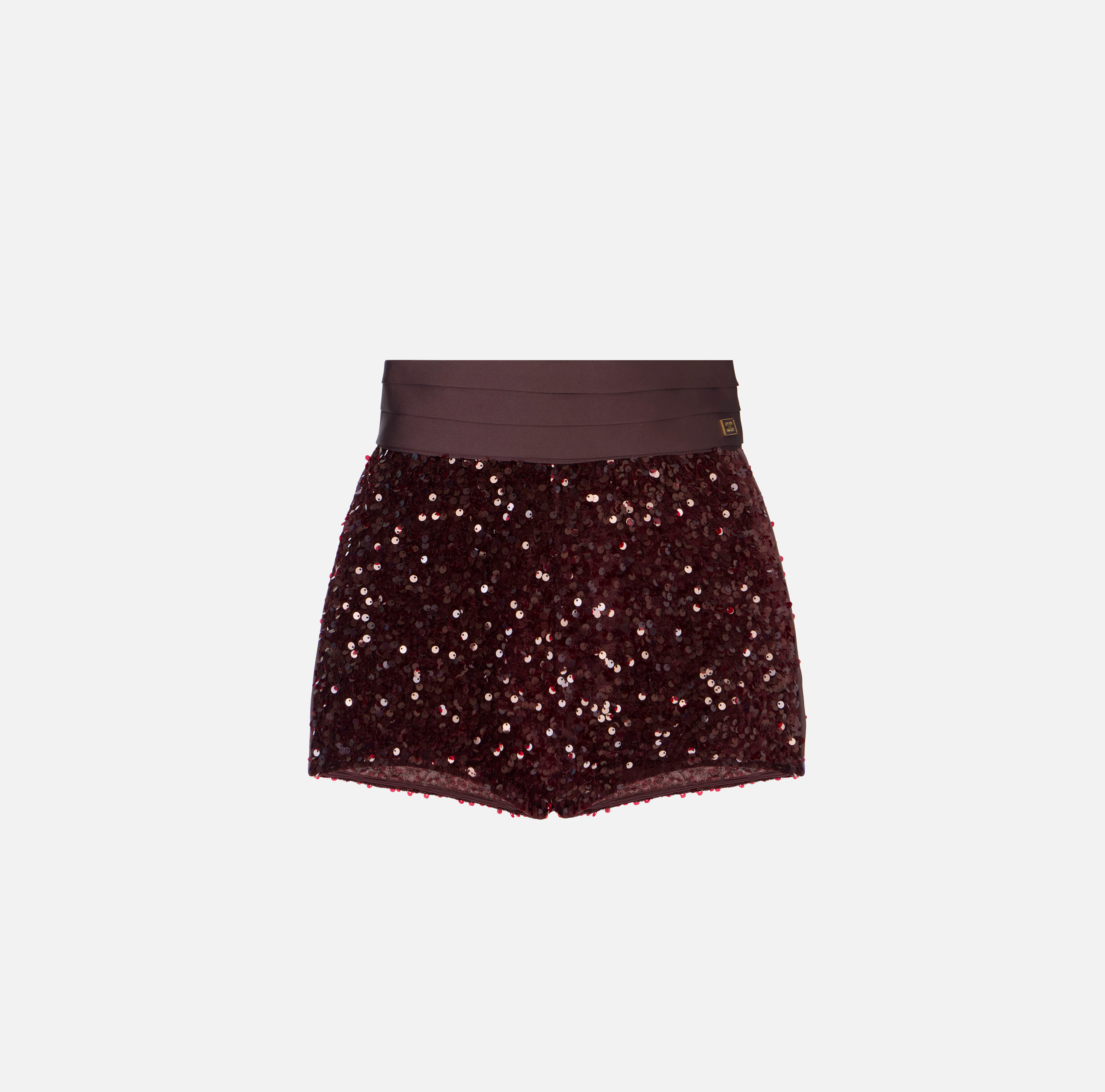 Short Elisabetta Franchi En Crêpe Brodé Et Paillettes - Couleur Beurre Taille 38 - Neuf Avec étiquettes
