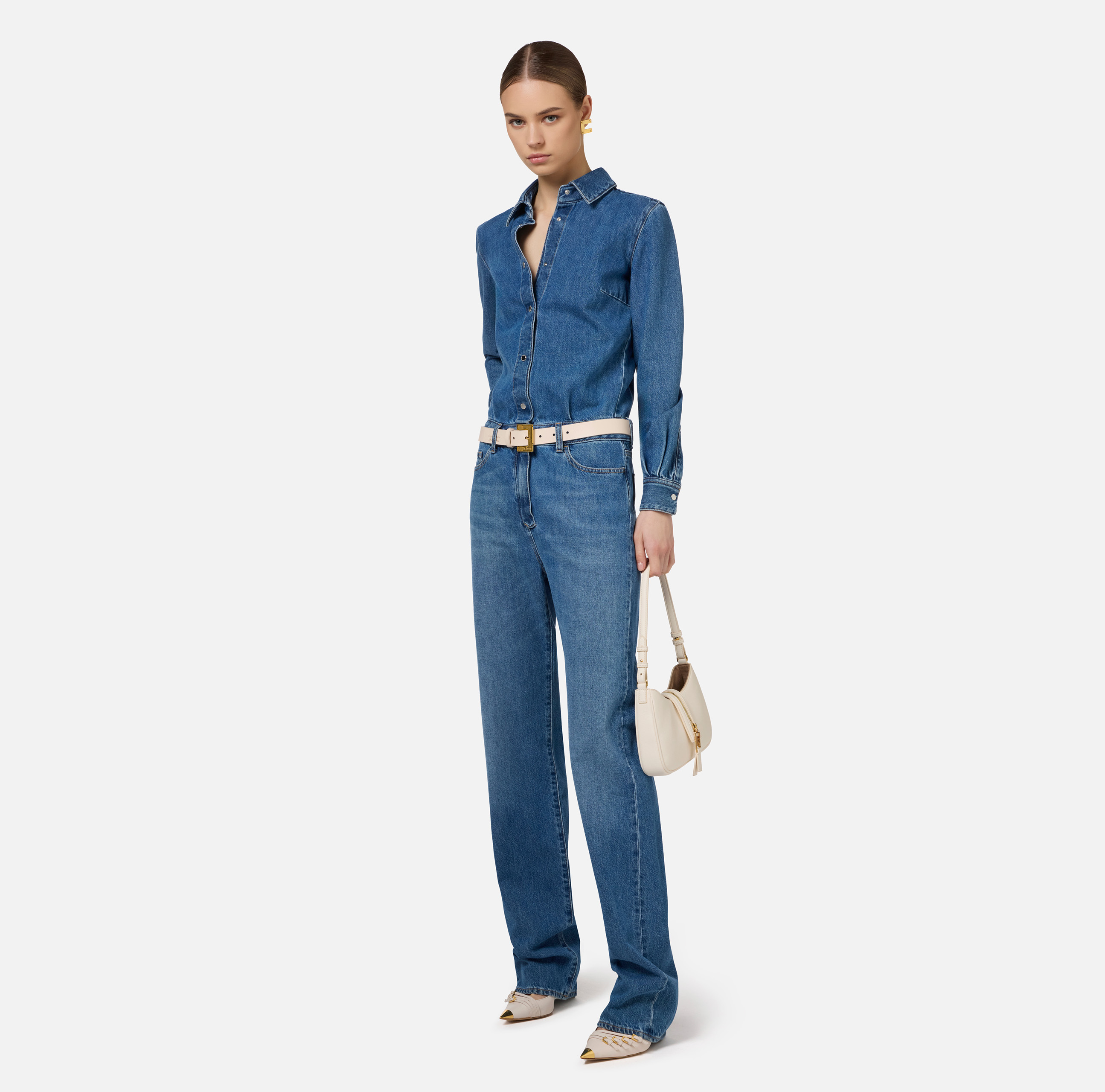 Elisabetta shops franchi denim jumpsuit