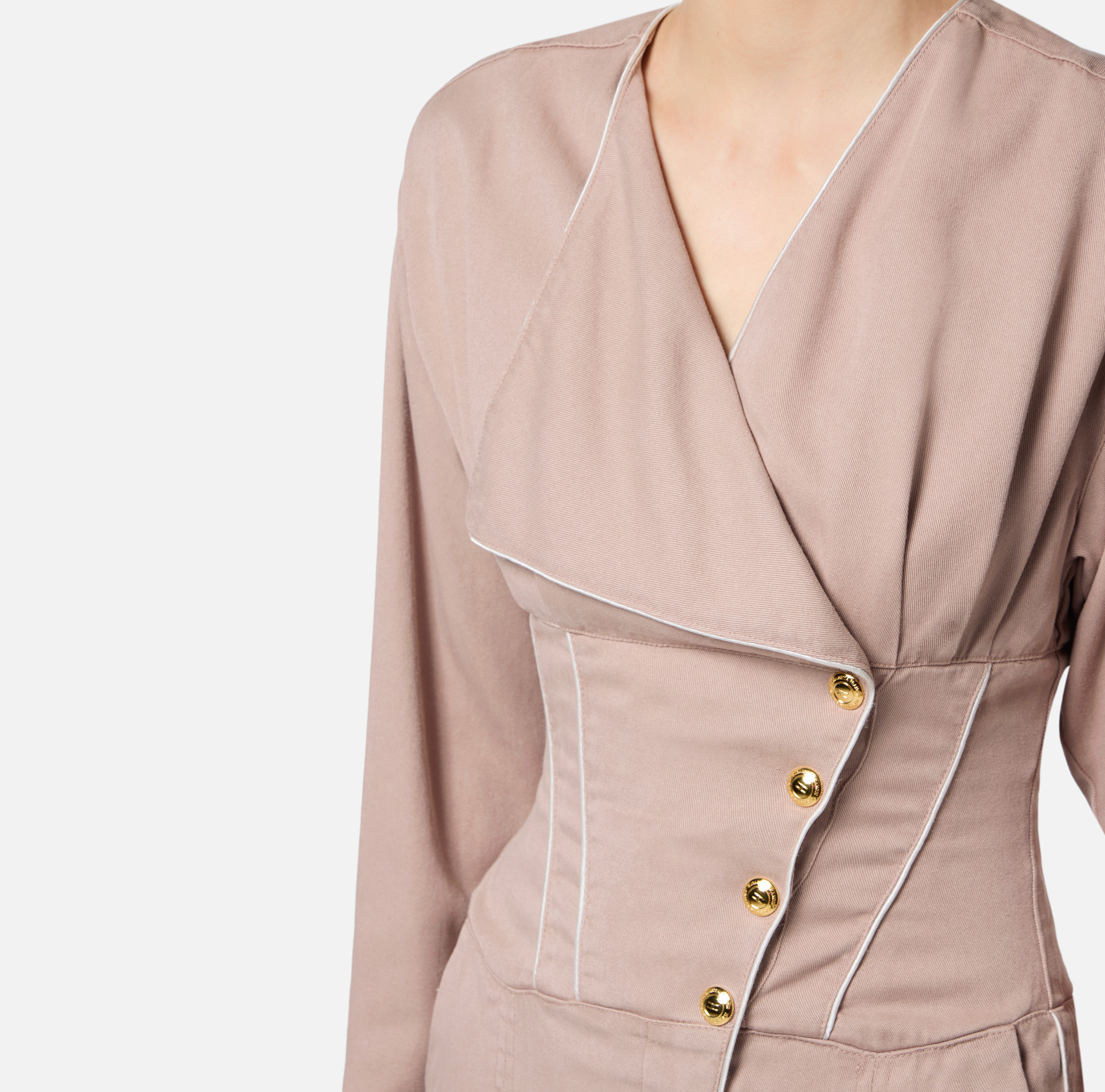 品薄☆【ELISABETTA FRANCHI】フラワーディテール フレアドレス Elisabetta Franchi - One-Shoulder Long Dress with Long