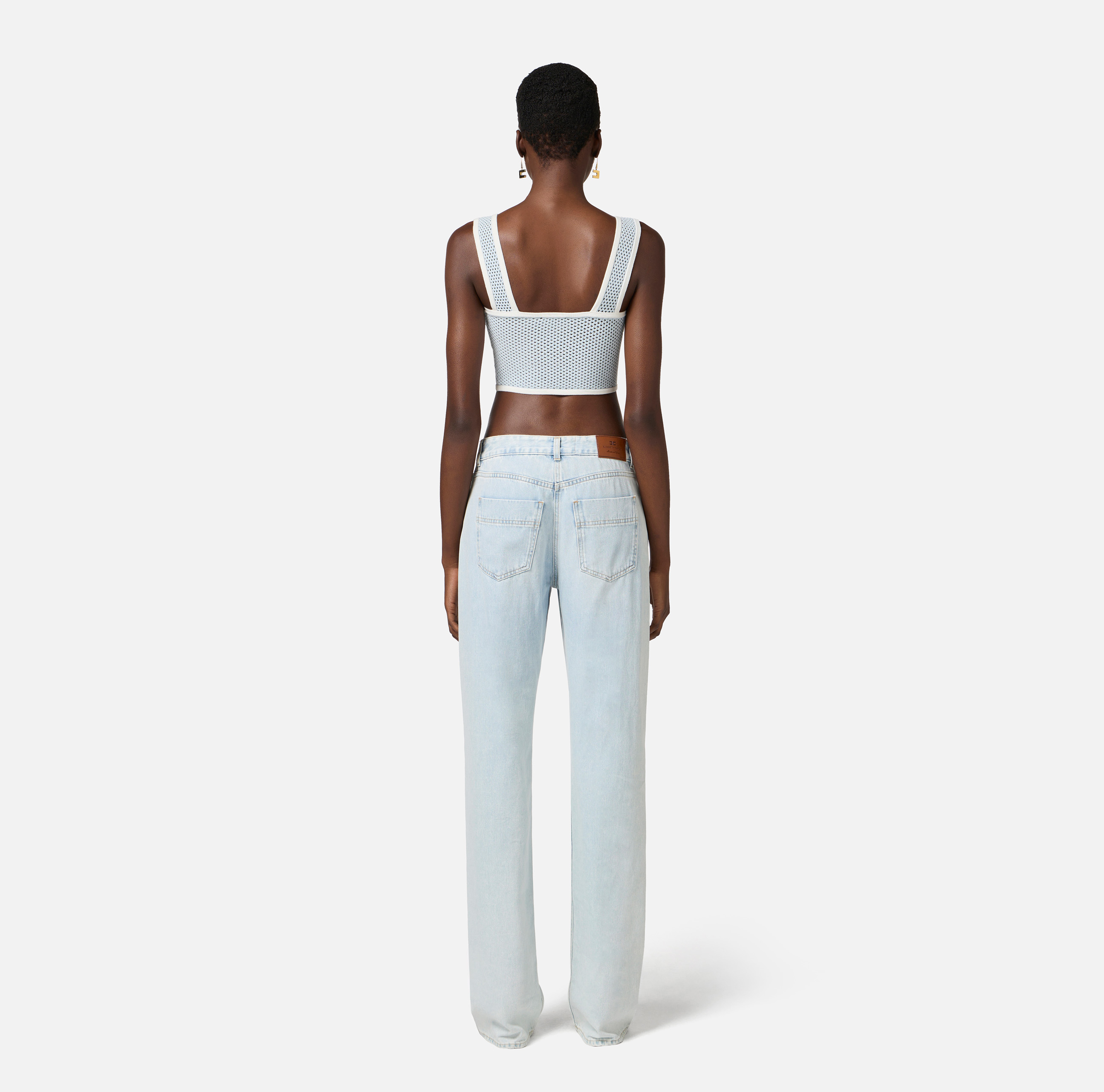 Mesh stitch top with maxi bow | Elisabetta Franchi