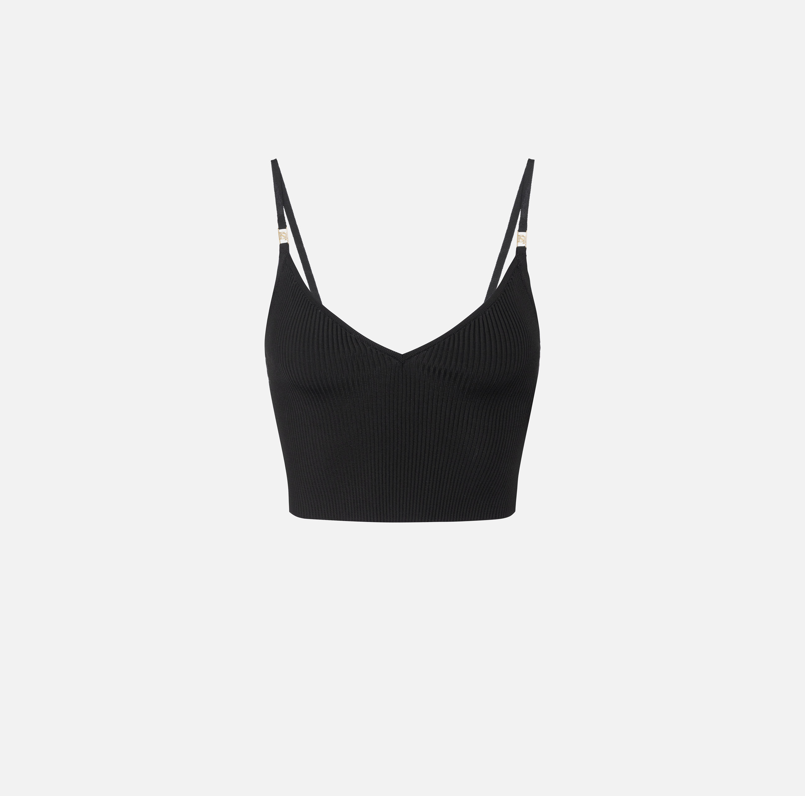 Pleated-effect viscose bustier top | Elisabetta Franchi