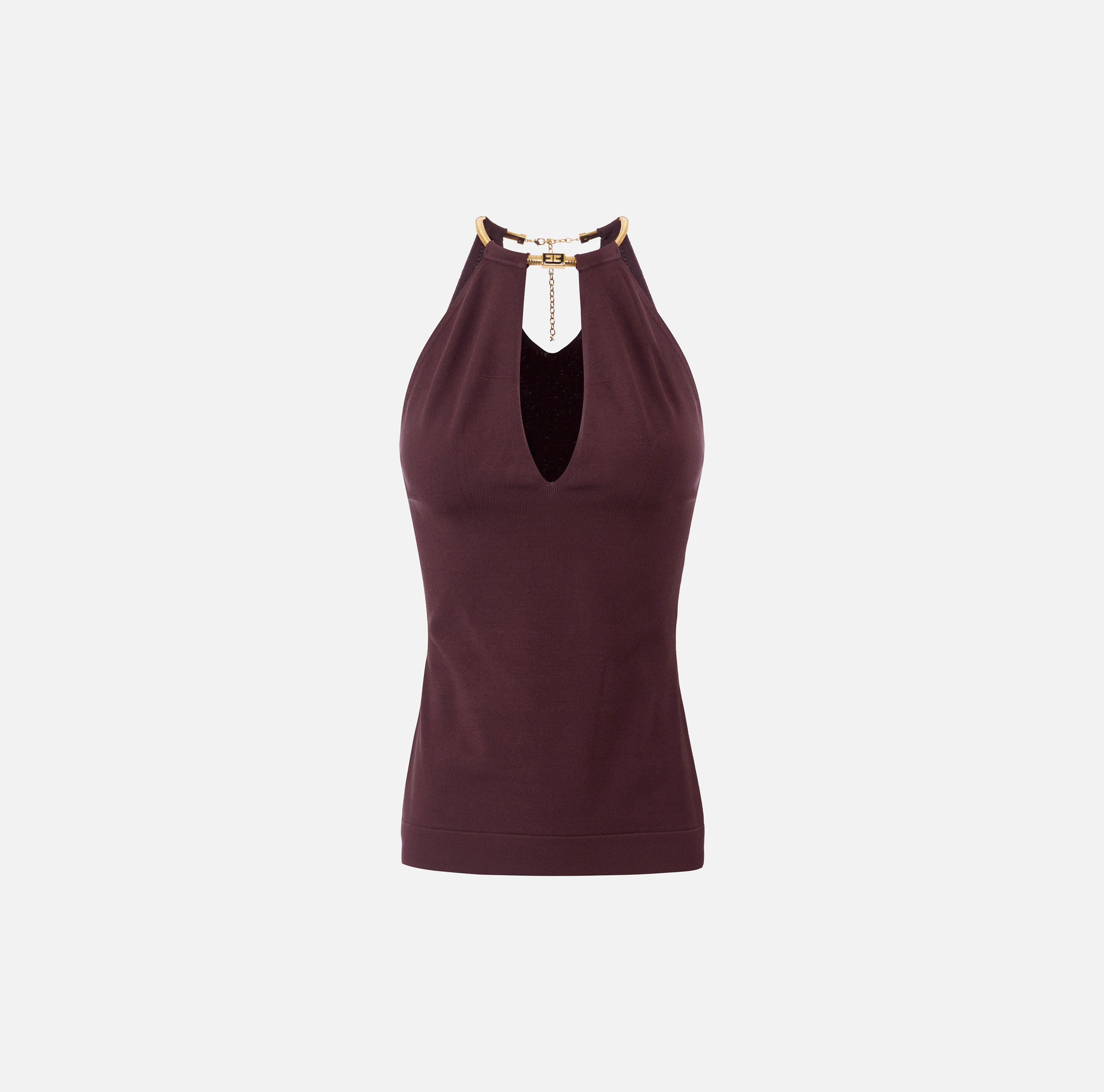 こ〜⭐️ 　ELISABETTA FRANCHI ノースリーブワンピース Knit top with jewel snake | Elisabetta Franchi