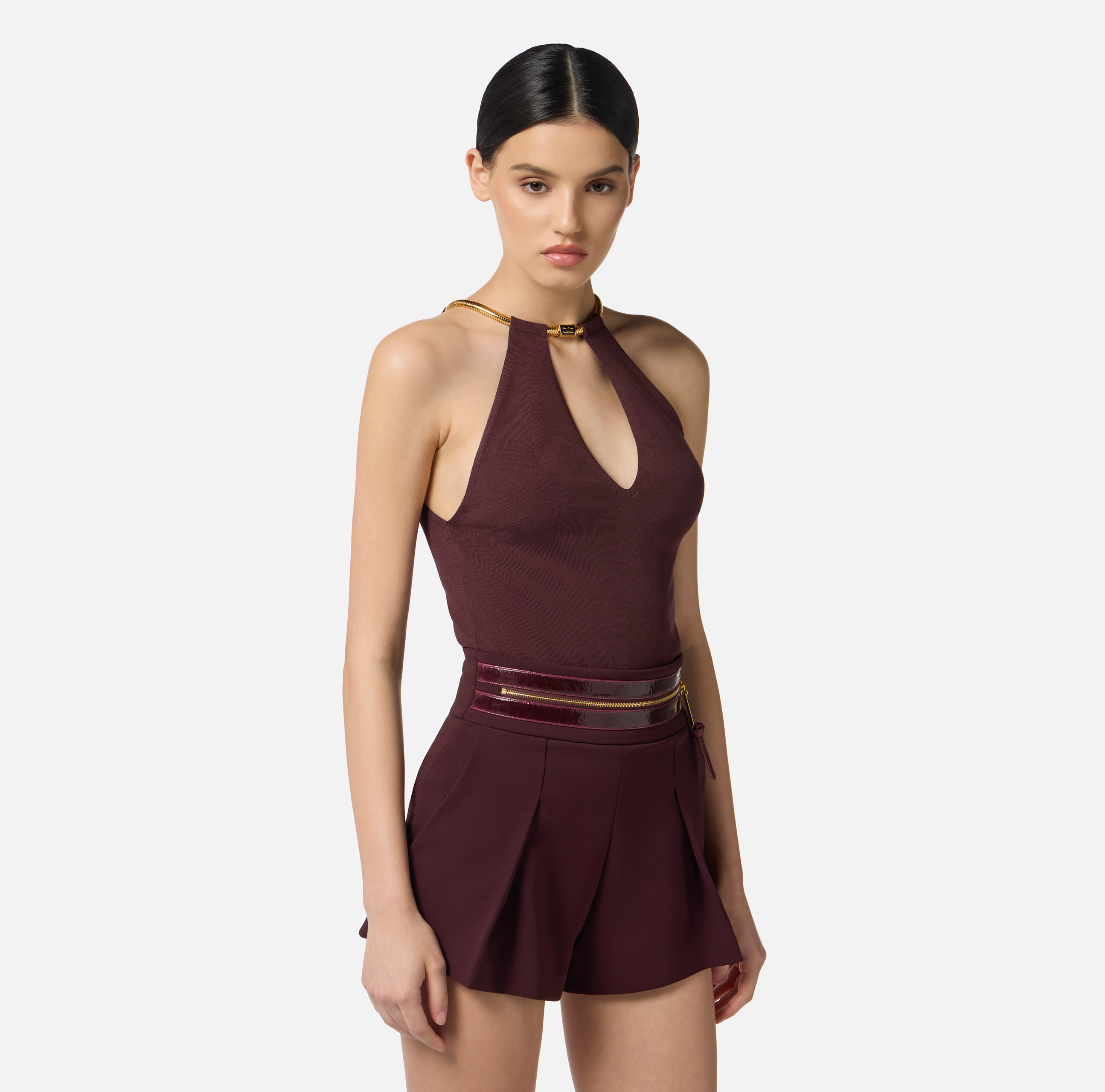 こ〜⭐️ 　ELISABETTA FRANCHI ノースリーブワンピース Knit top with jewel snake | Elisabetta Franchi