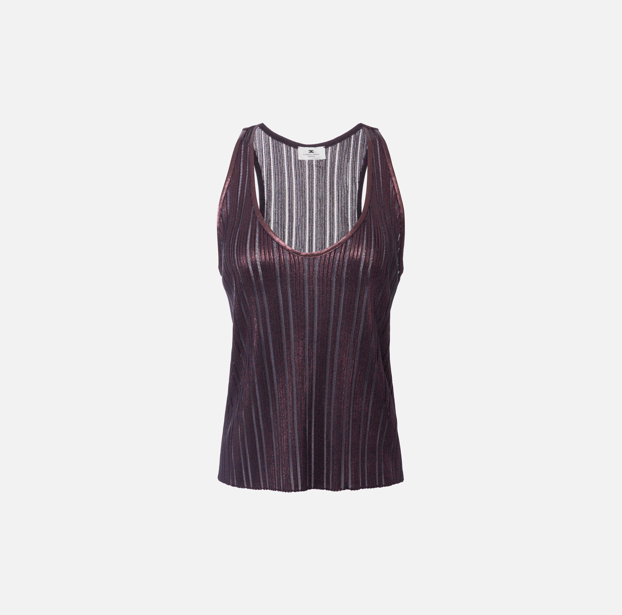 Laminated ribbed knit top | Elisabetta Franchi