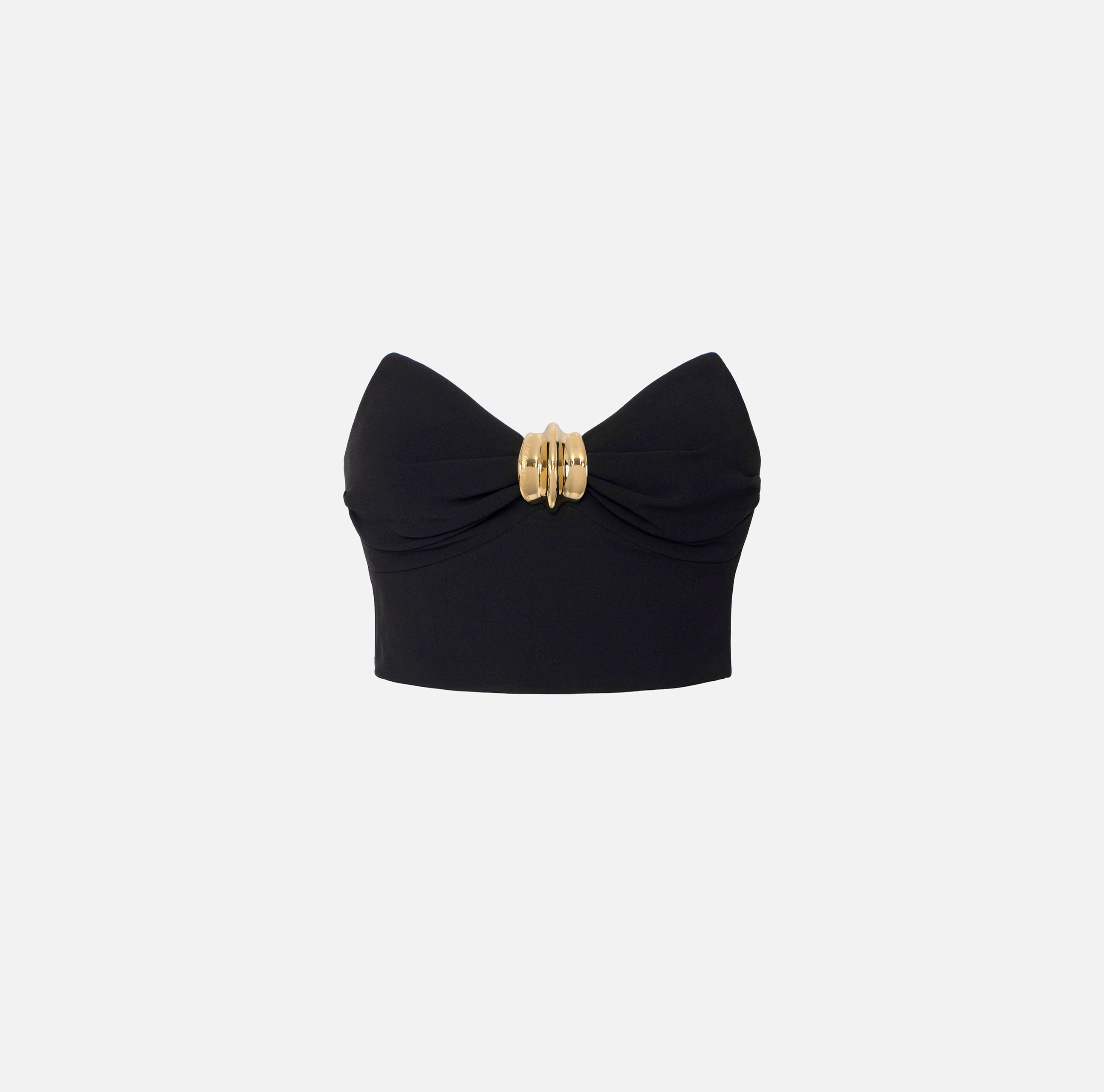 elisabetta franchi Top en crêpe fluide avec décoration bijou