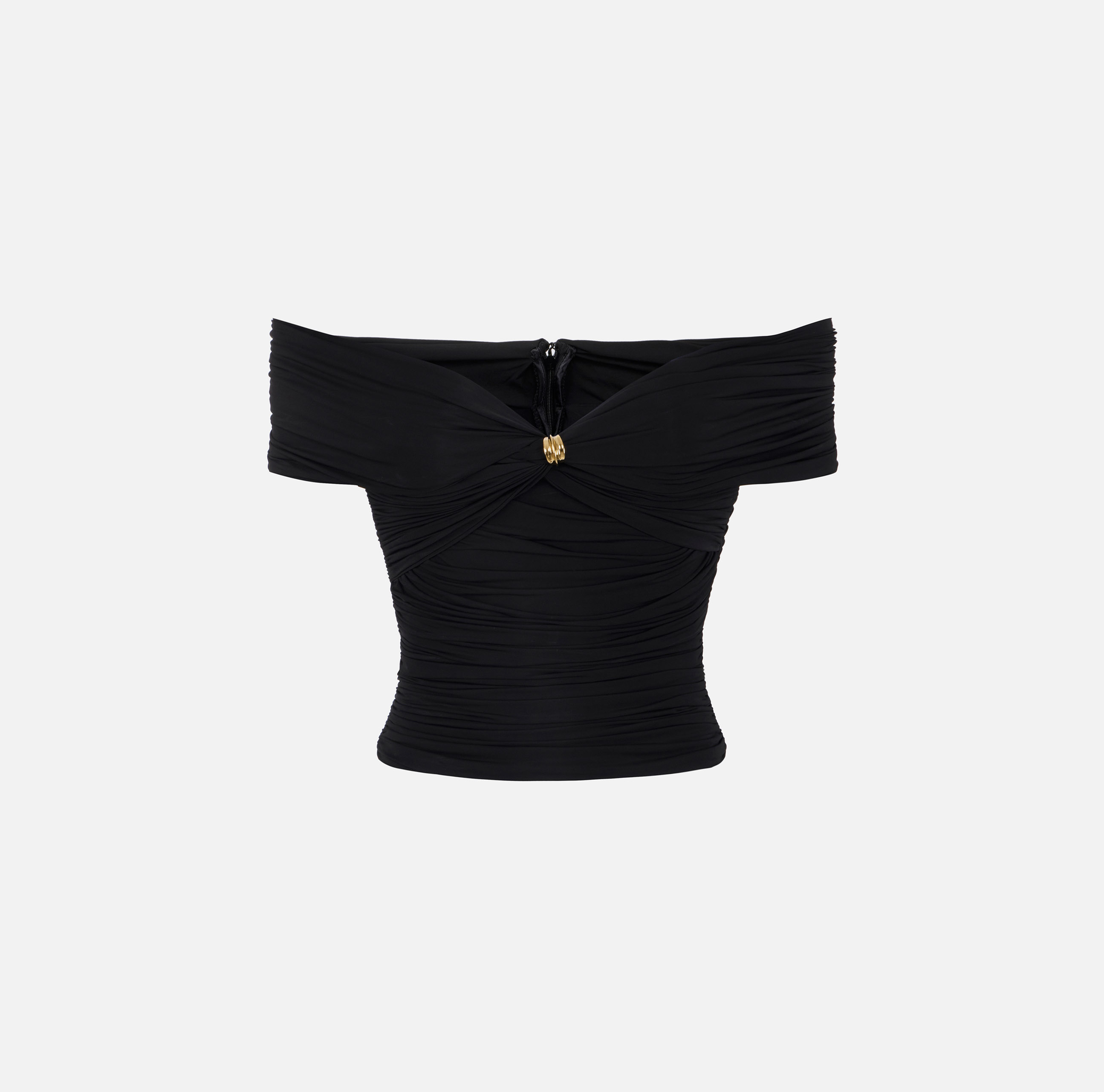 elisabetta franchi Top en organdi stretch avec détail bijou