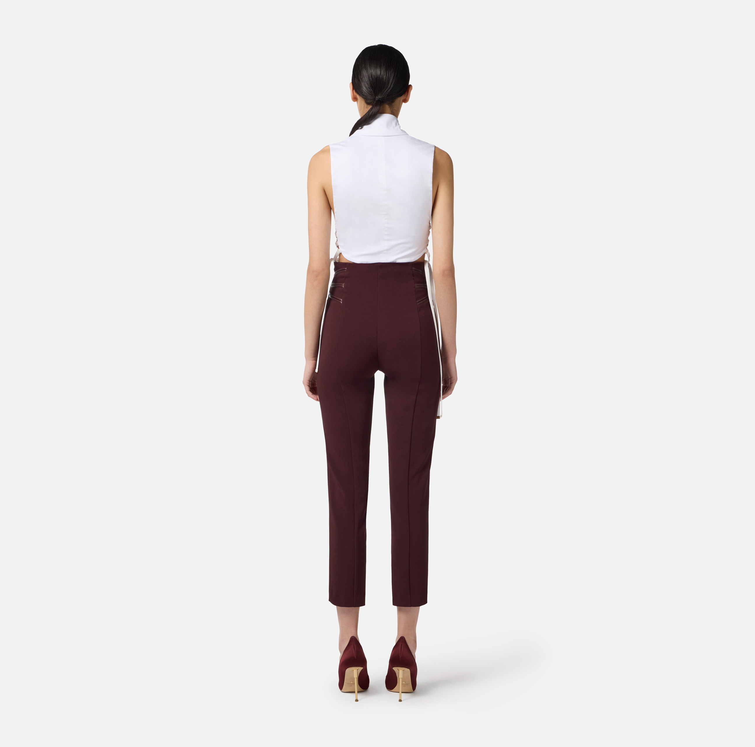 Elisabetta franchi ❤︎シャツ Cotton voile shirt with embroidered scallop | Elisabetta Franchi