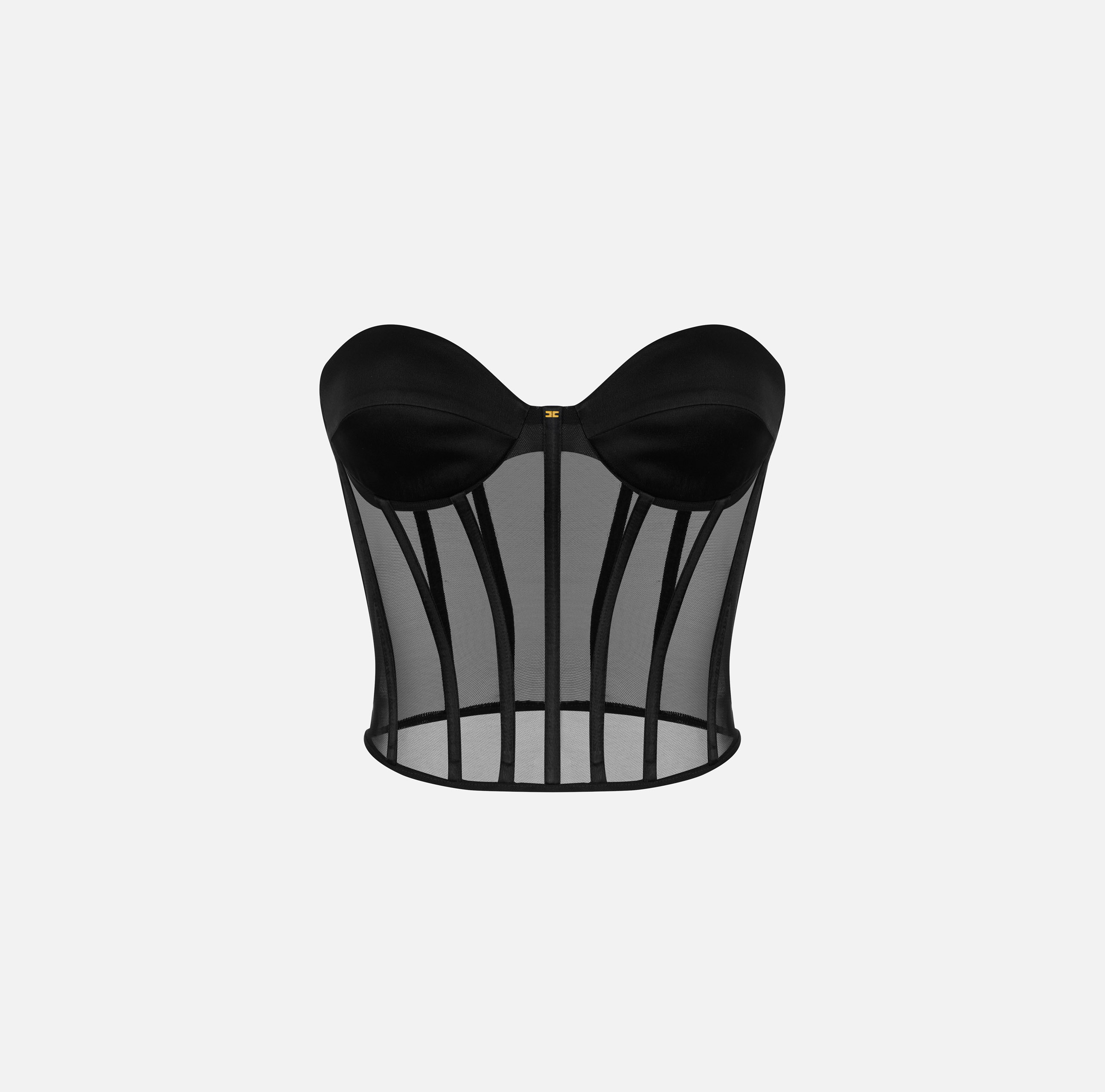 Tulle and satin bustier top | Elisabetta Franchi