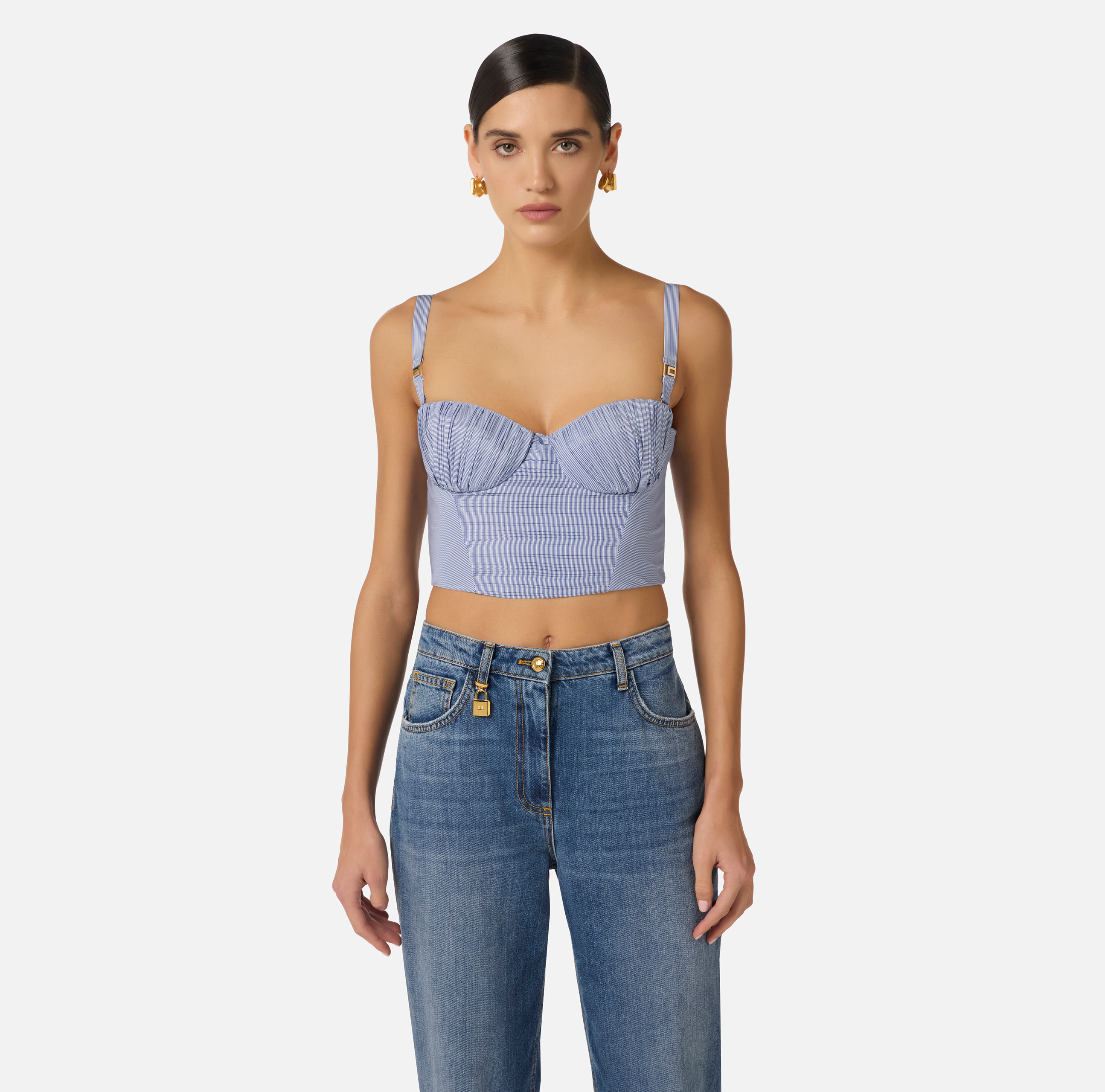 Striped nylon taffeta top | Elisabetta Franchi