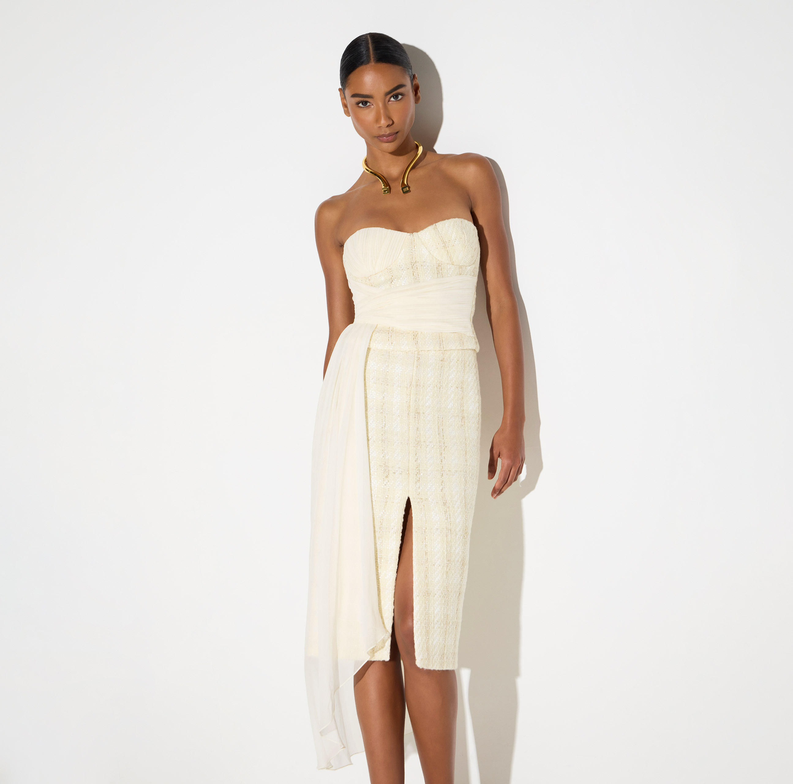 Tweed top with sash | Elisabetta Franchi