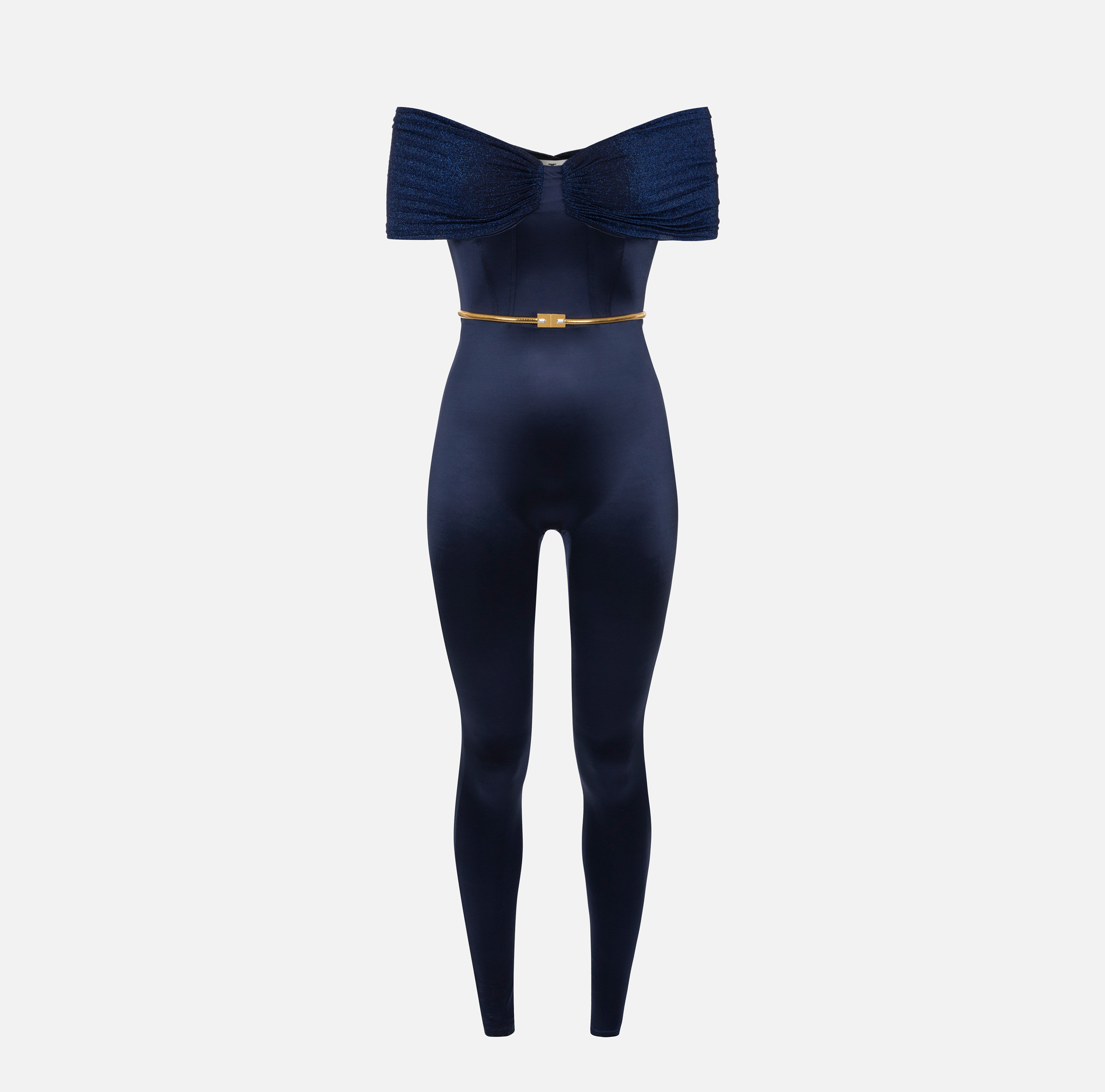 Bustier jumpsuit in Lycra fabric with belt | Elisabetta Franchi