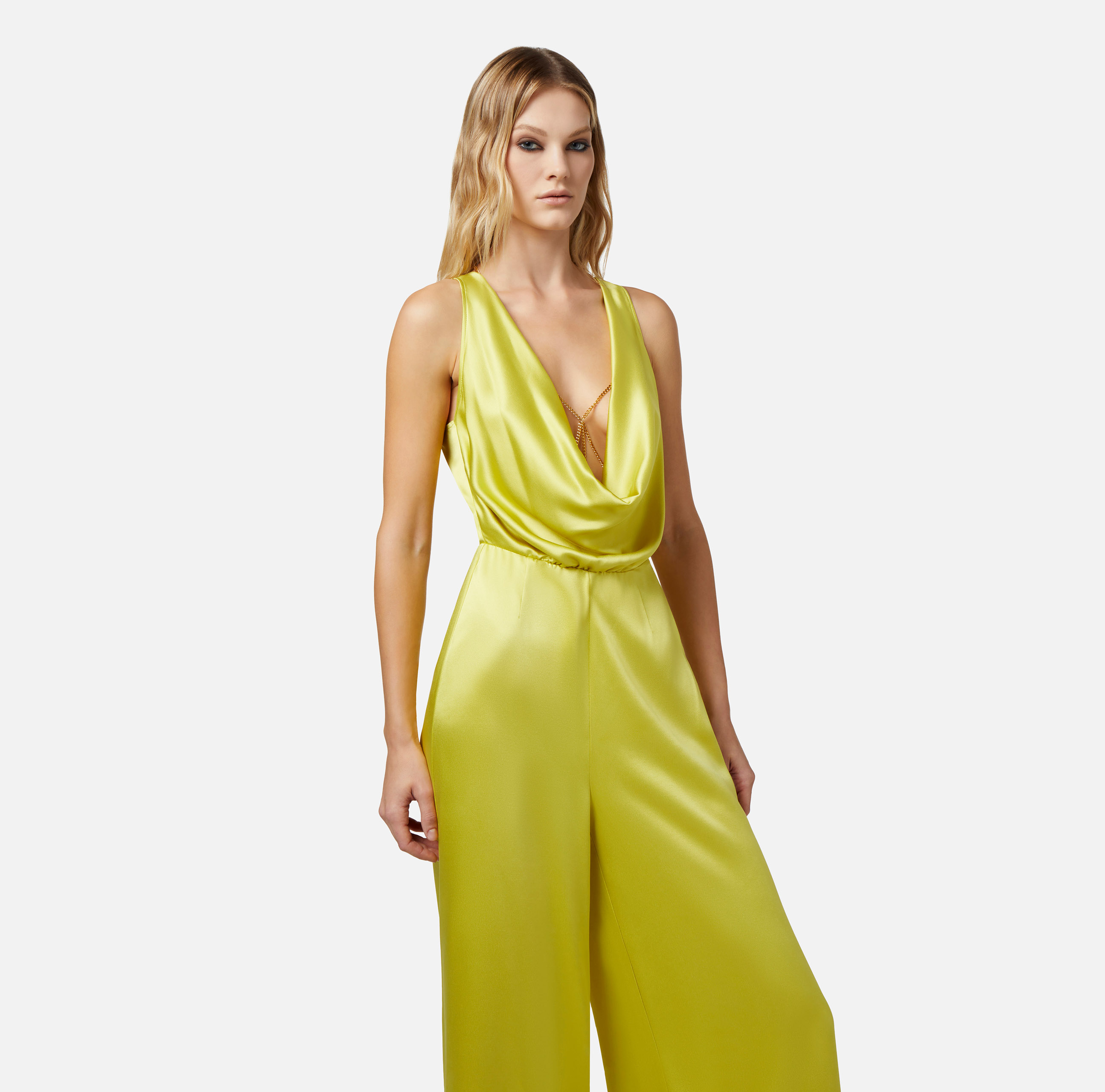 Flowing crêpe jumpsuit with bra accessory | Elisabetta Franchi