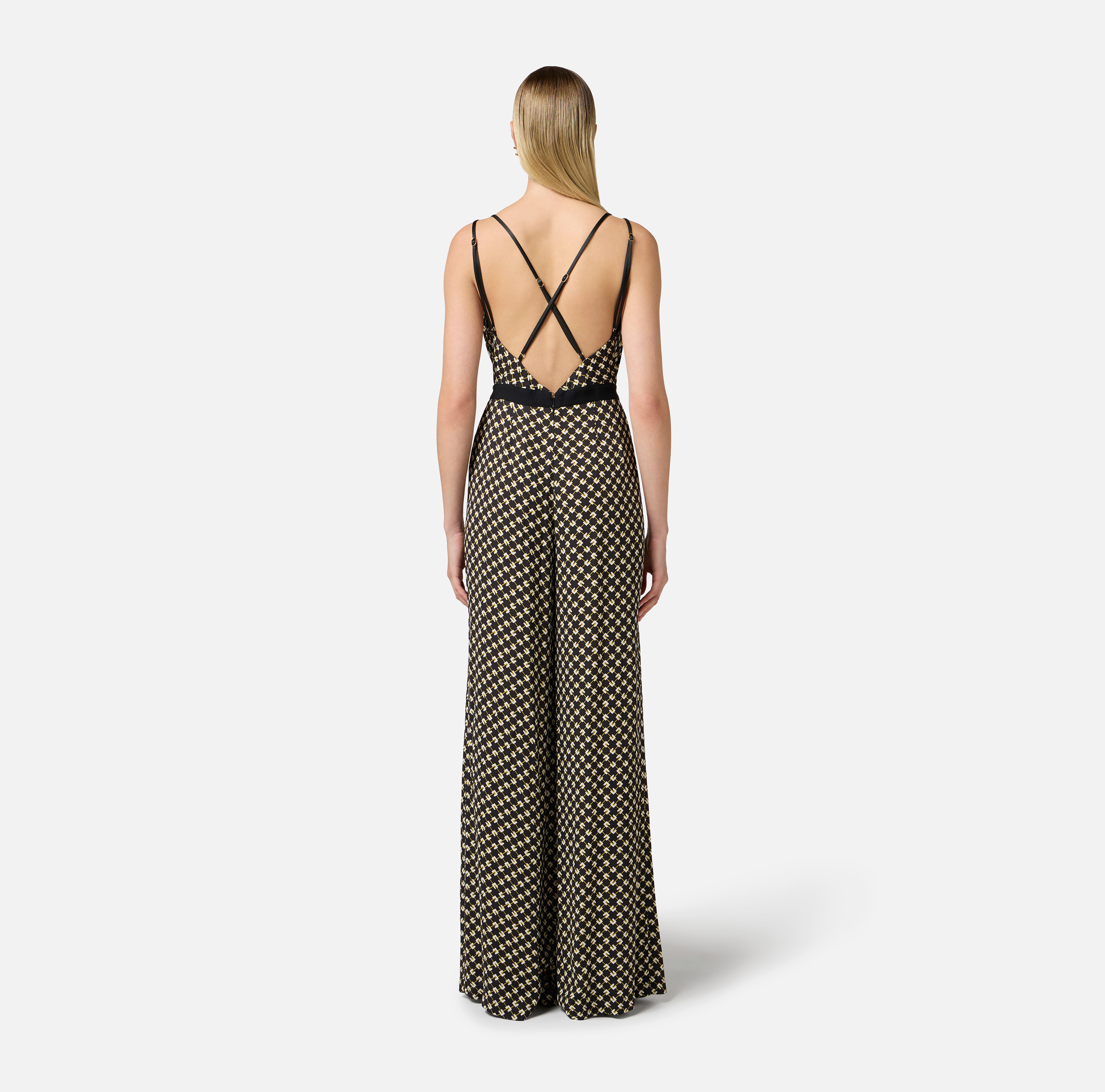 Jumpsuit in georgette fabric with diamond print | Elisabetta