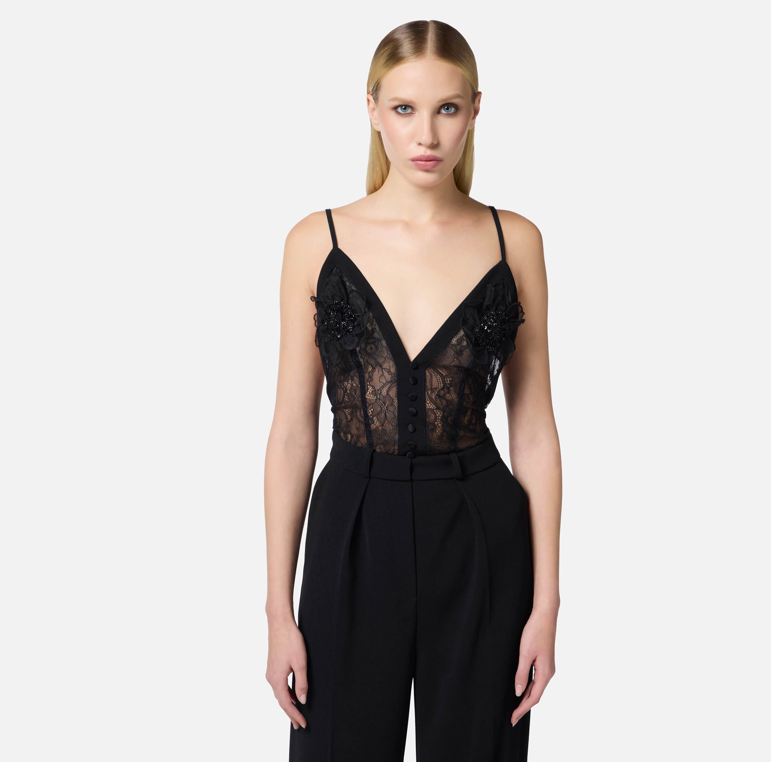 Jumpsuit in lightweight crêpe fabric with floral