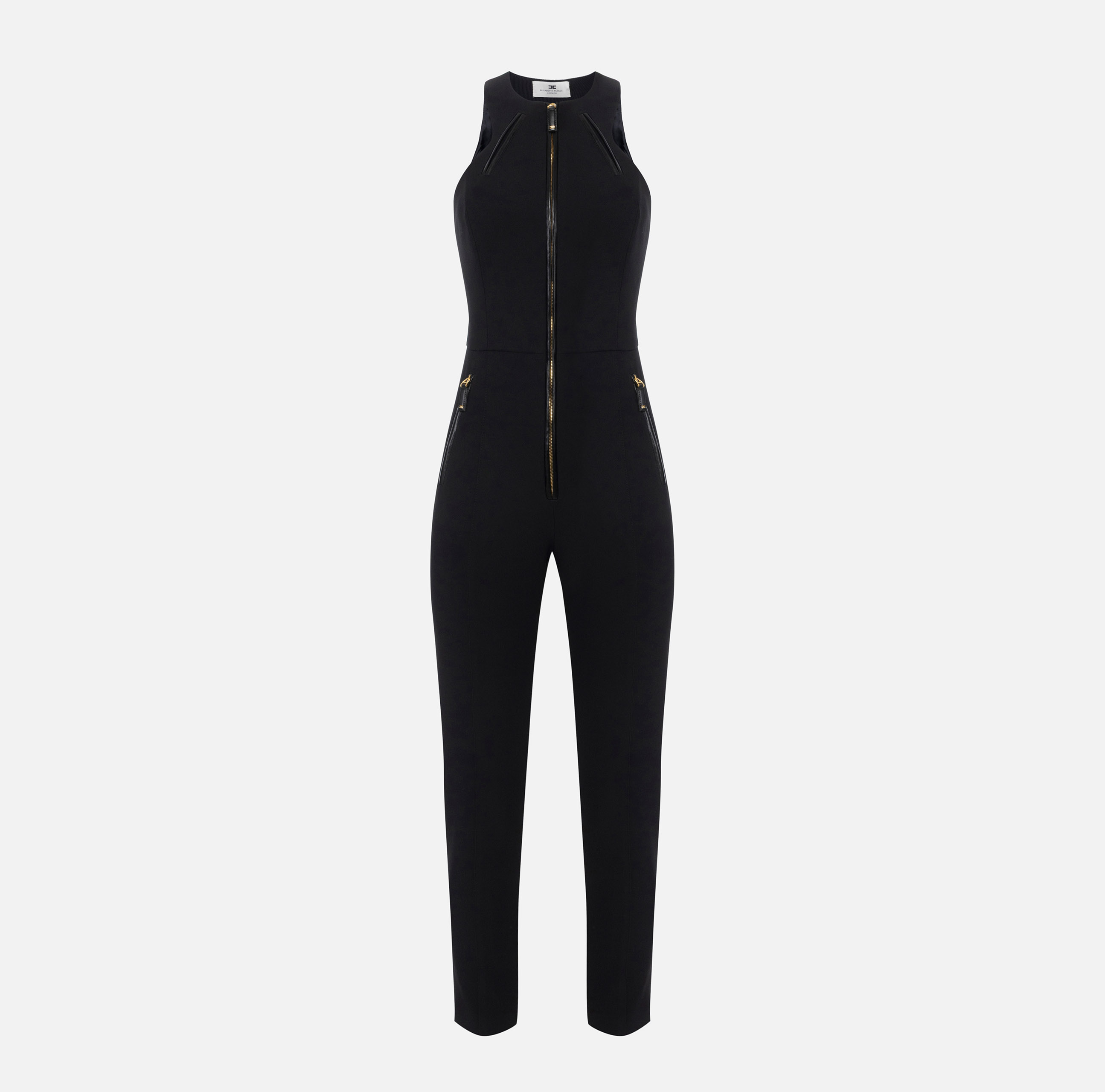 Jumpsuit in double-layer crêpe fabric with zip details