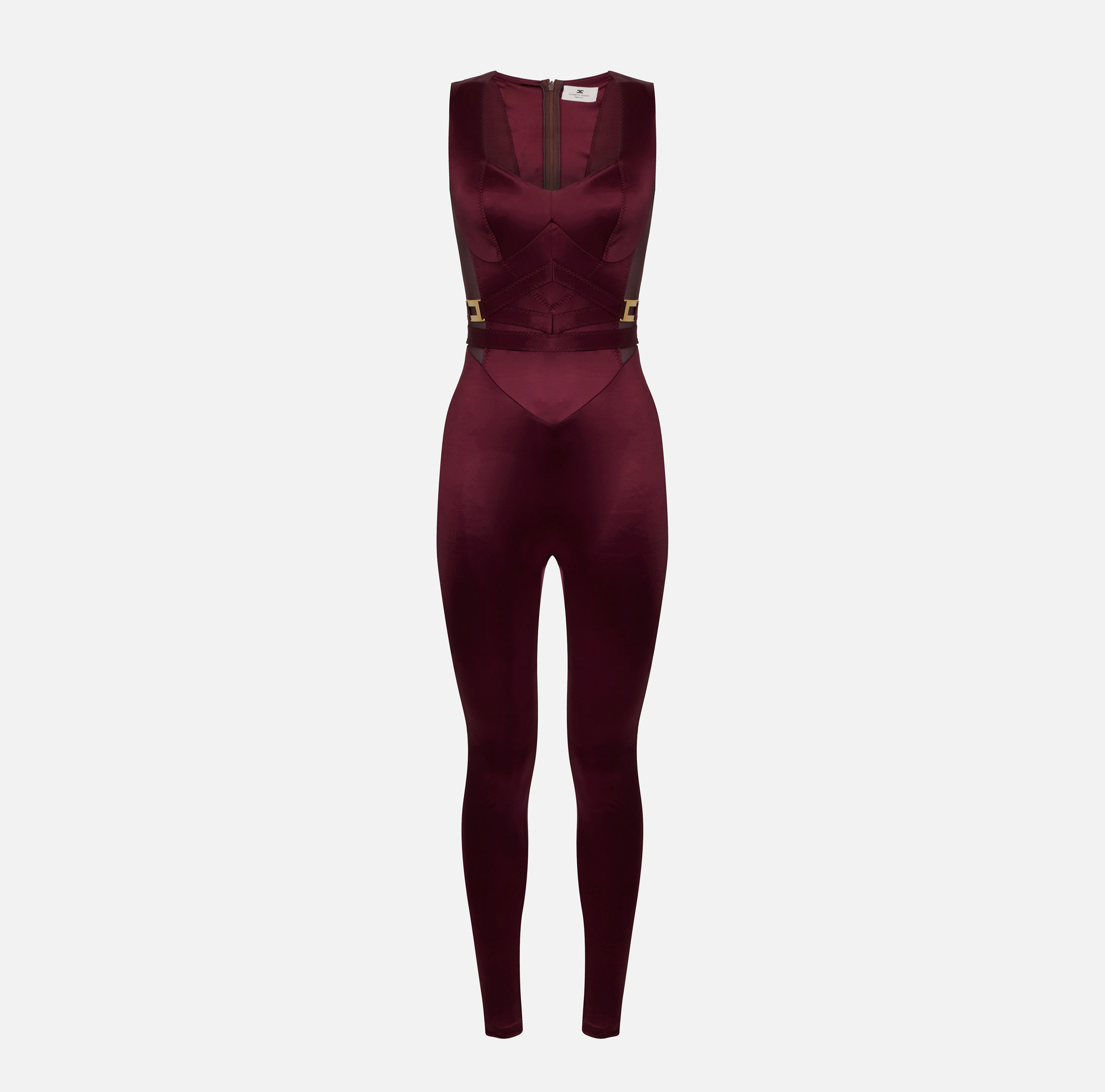 Lycra jumpsuit with jewel logo | Elisabetta Franchi