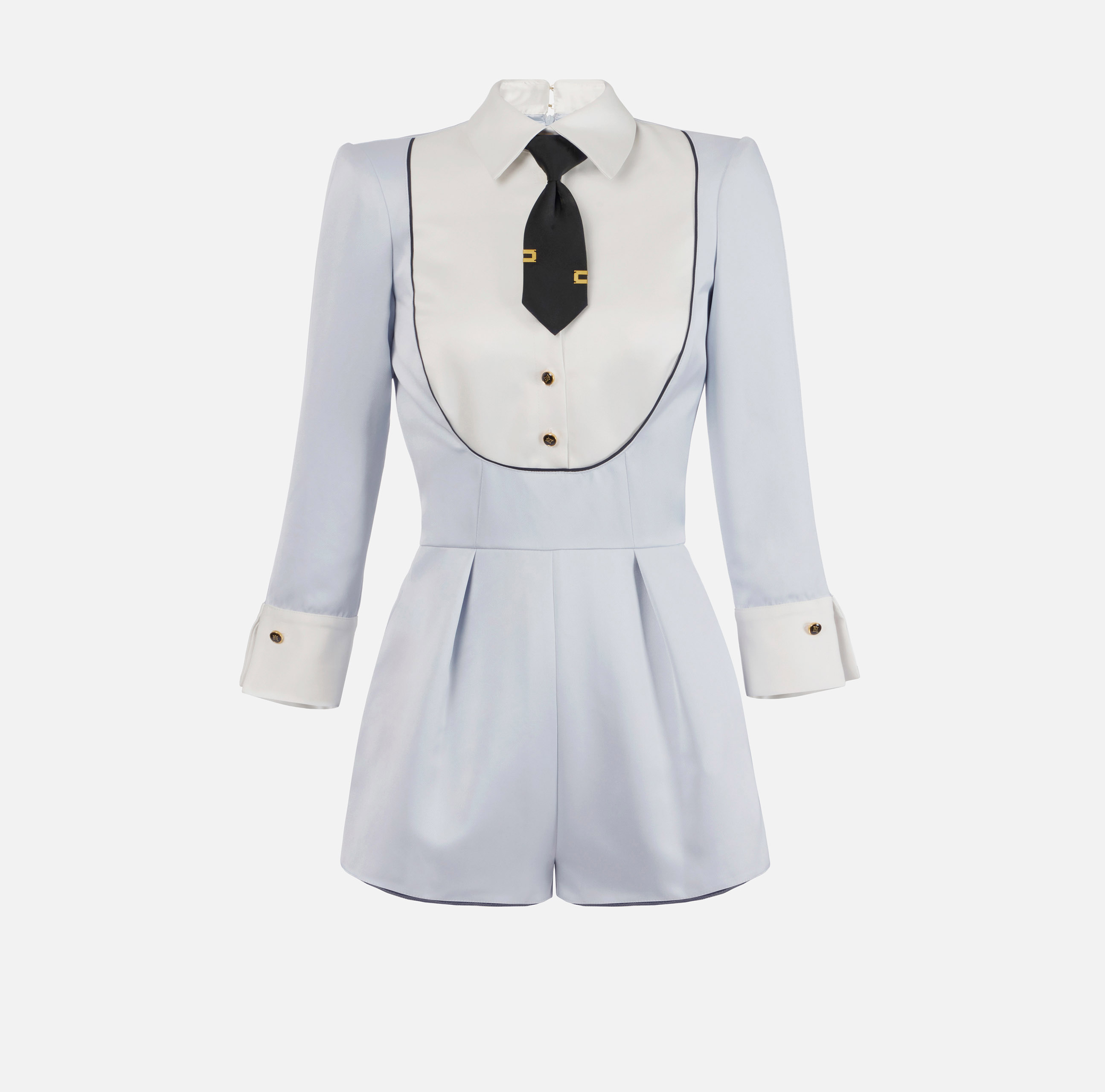 Jumpsuit in duchess satin with tie