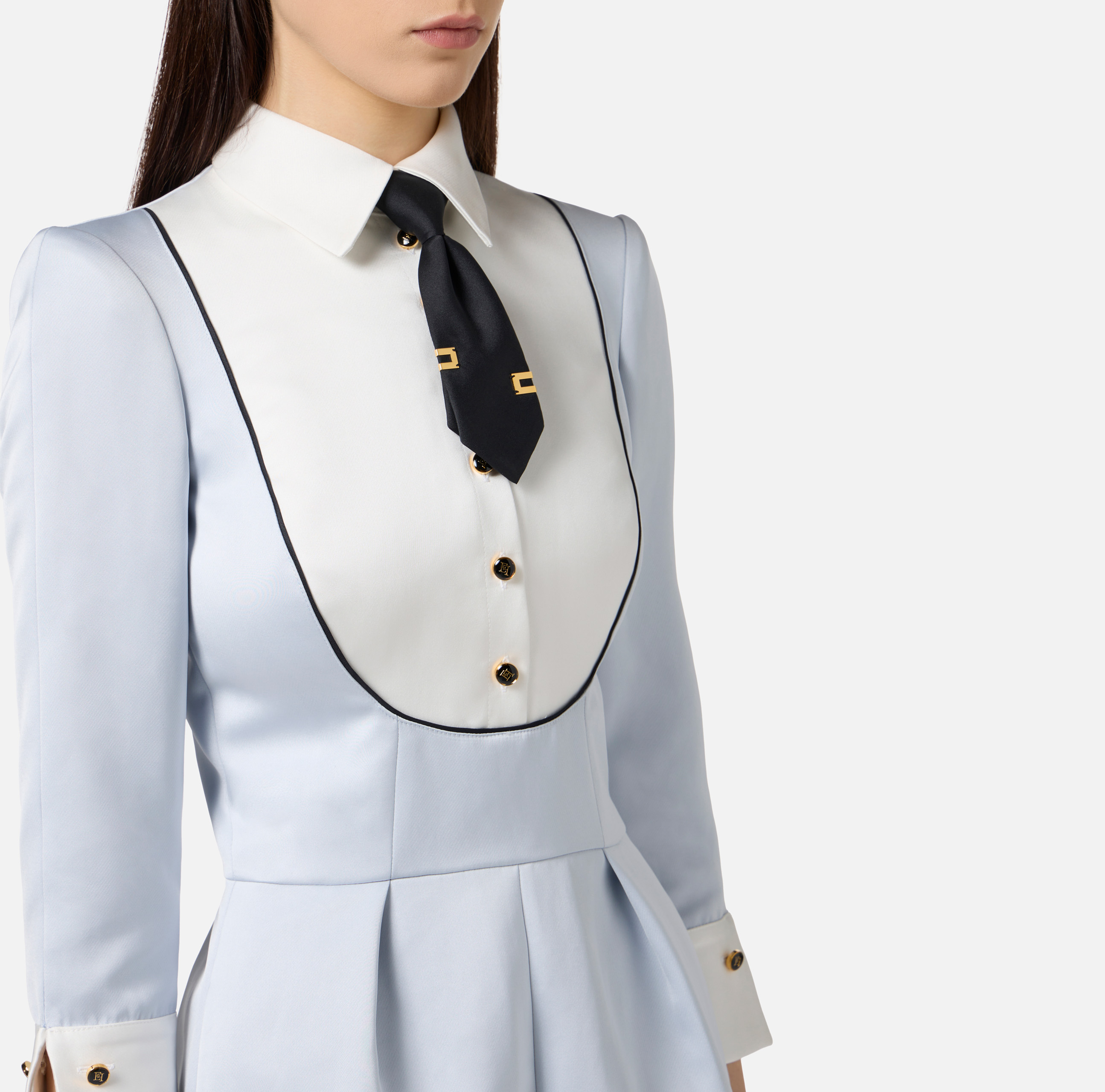 Jumpsuit in duchess satin with tie | Elisabetta Franchi