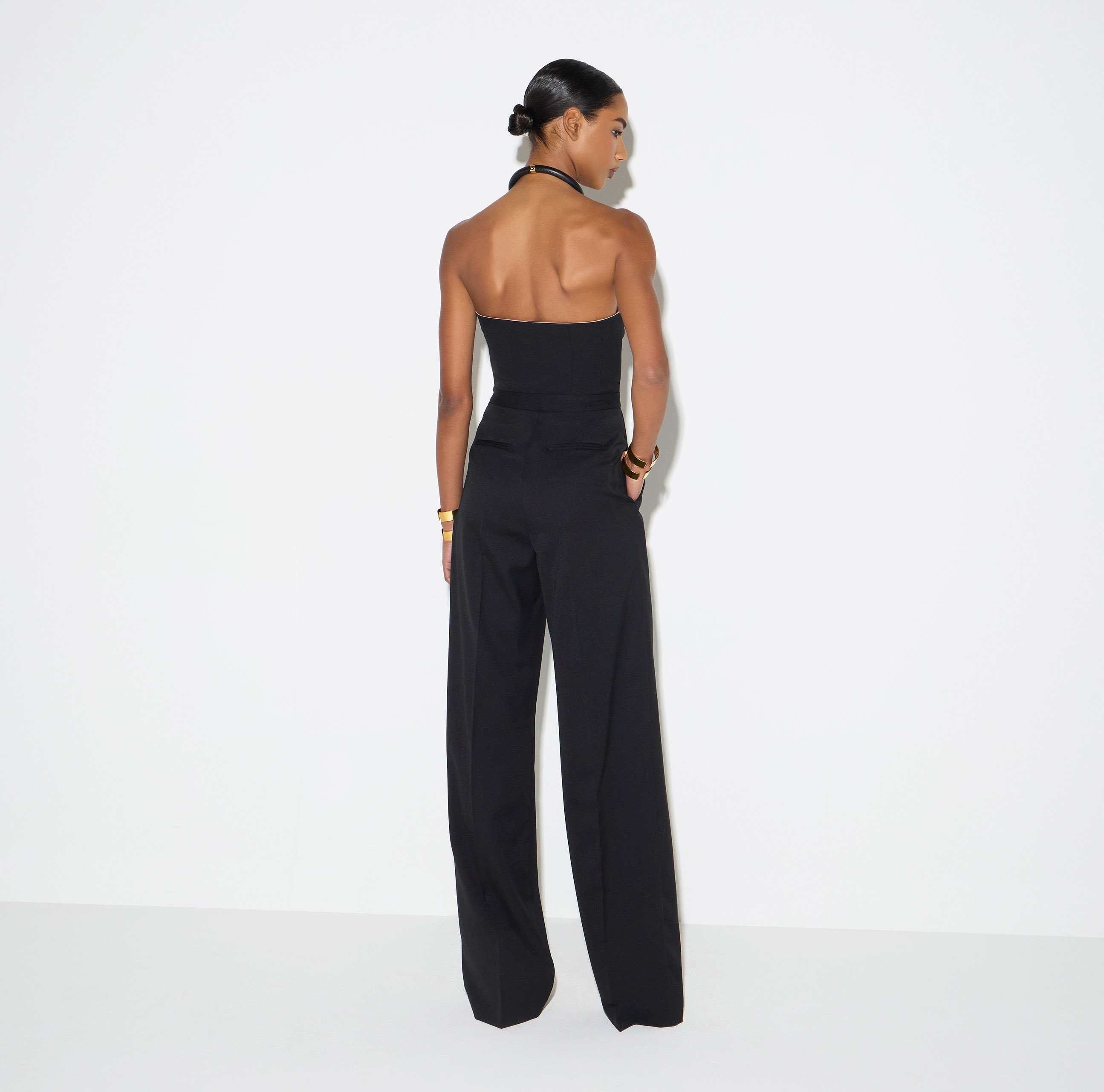 Jumpsuit in gabardine fabric with jewel cups | Elisabetta Franchi