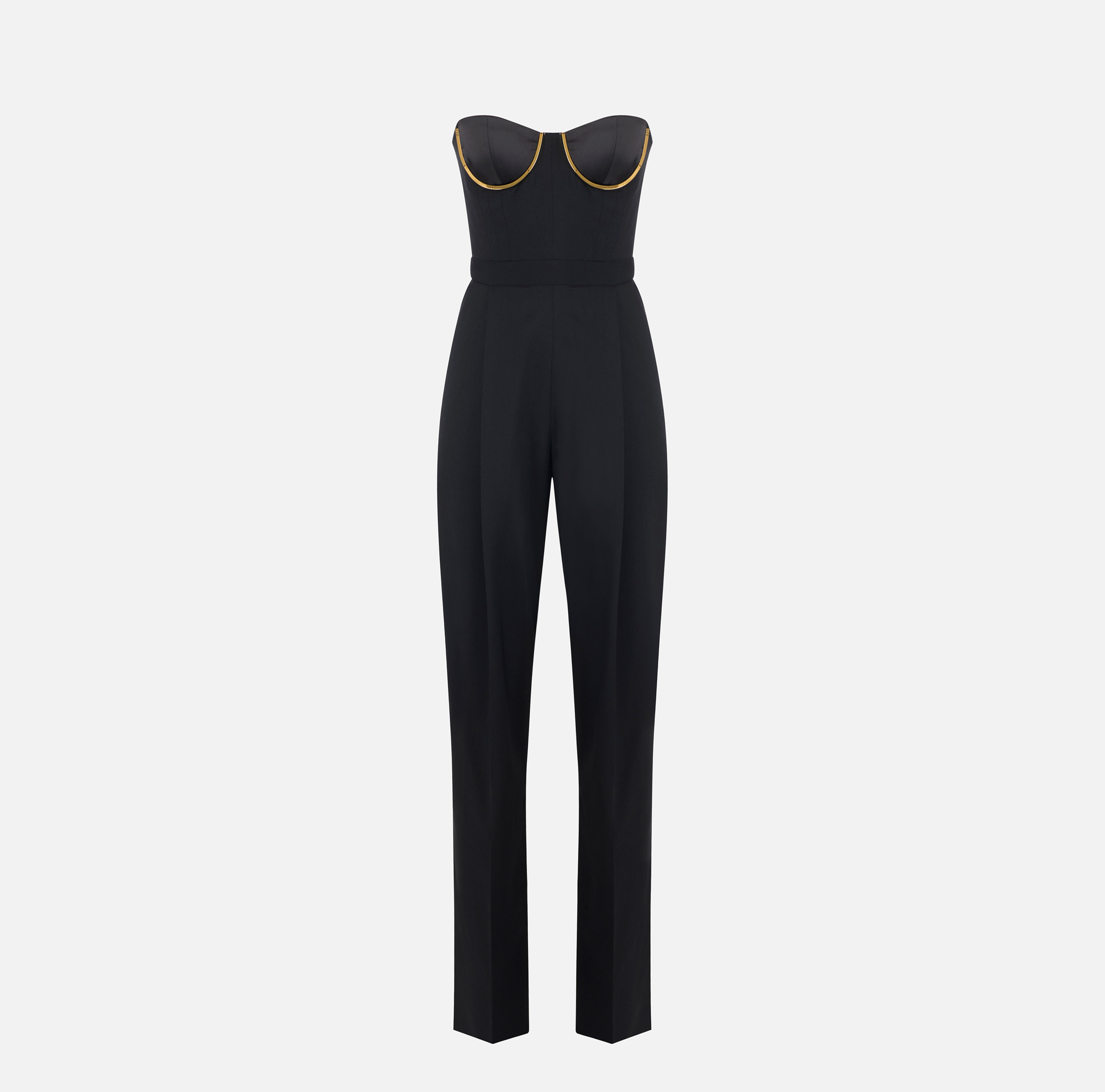 Jumpsuit in gabardine fabric with jewel cups | Elisabetta Franchi