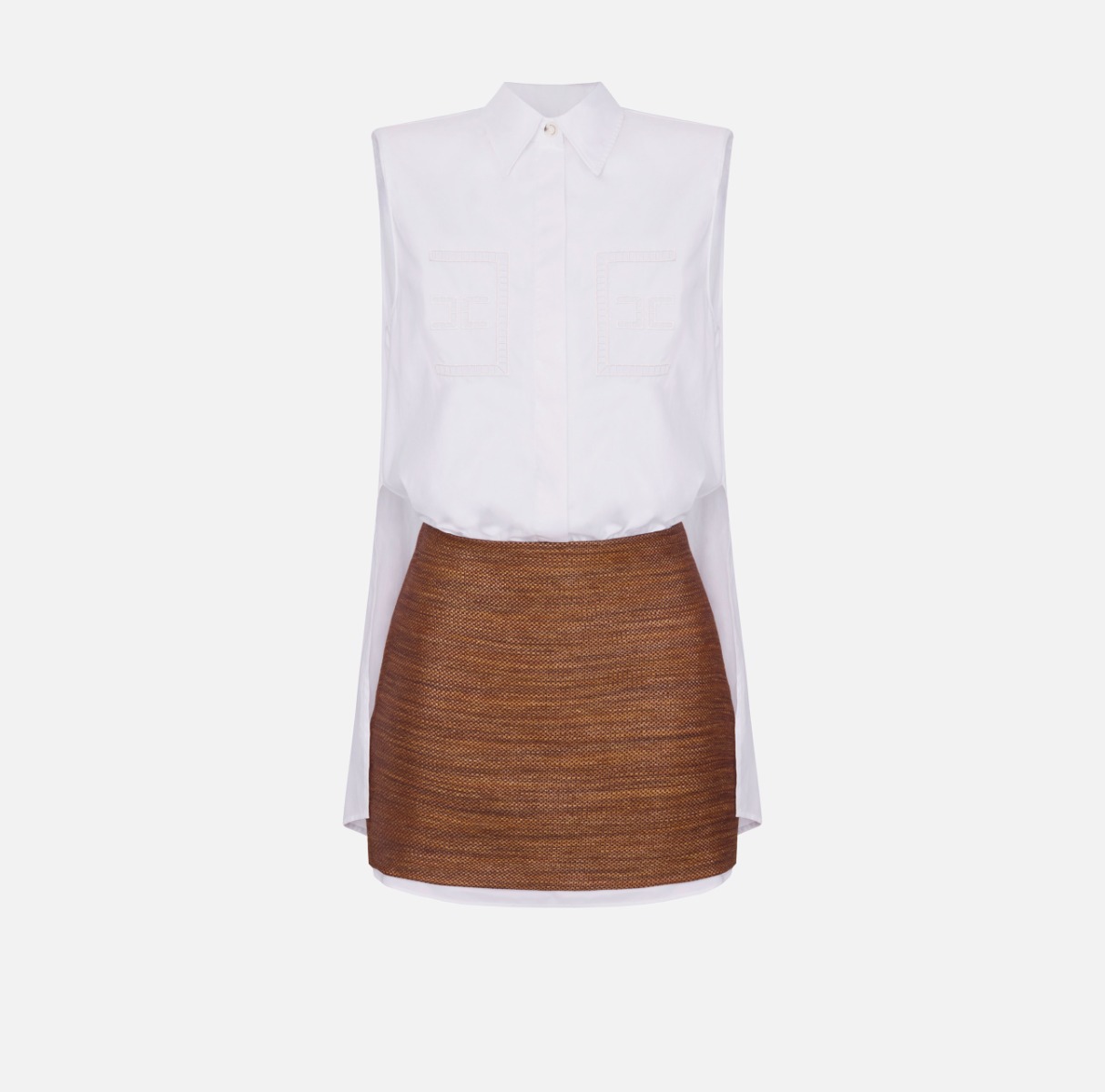（ELISABETTA FRANCHI） コットンポプリンドレス Elisabetta Franchi Kids Girl's White Dress – Blue Salon