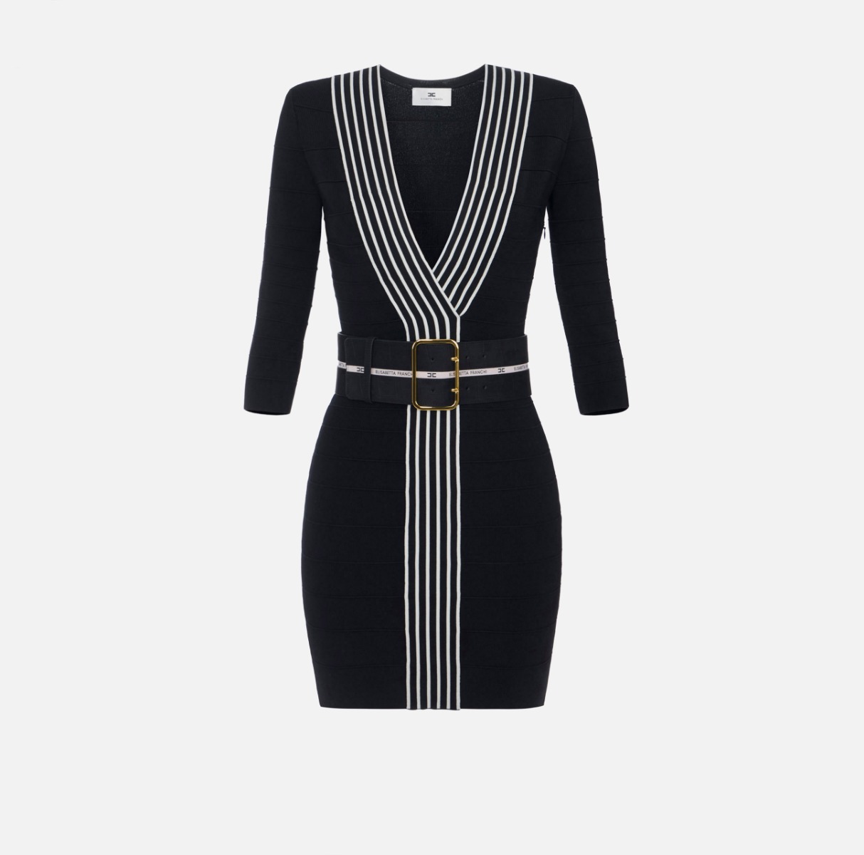 elisabetta franchi knitted dress Knit fabric with striped bands Doctoral Tam & Gown