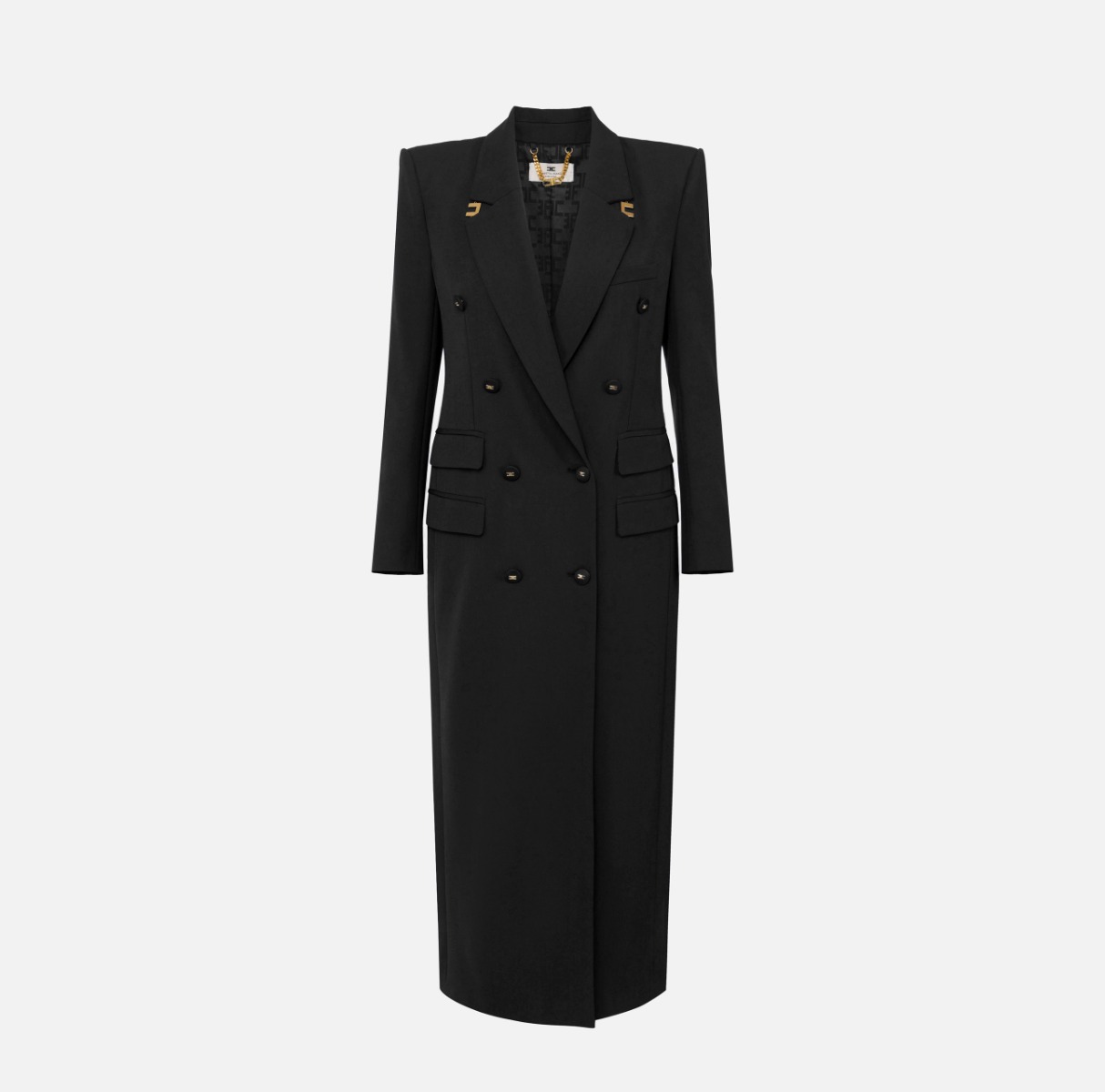 【★完売必至★】ELISABETTA FRANCHI ☆ ロングダブルコート Long wool double-breasted coat | Elisabetta Franchi