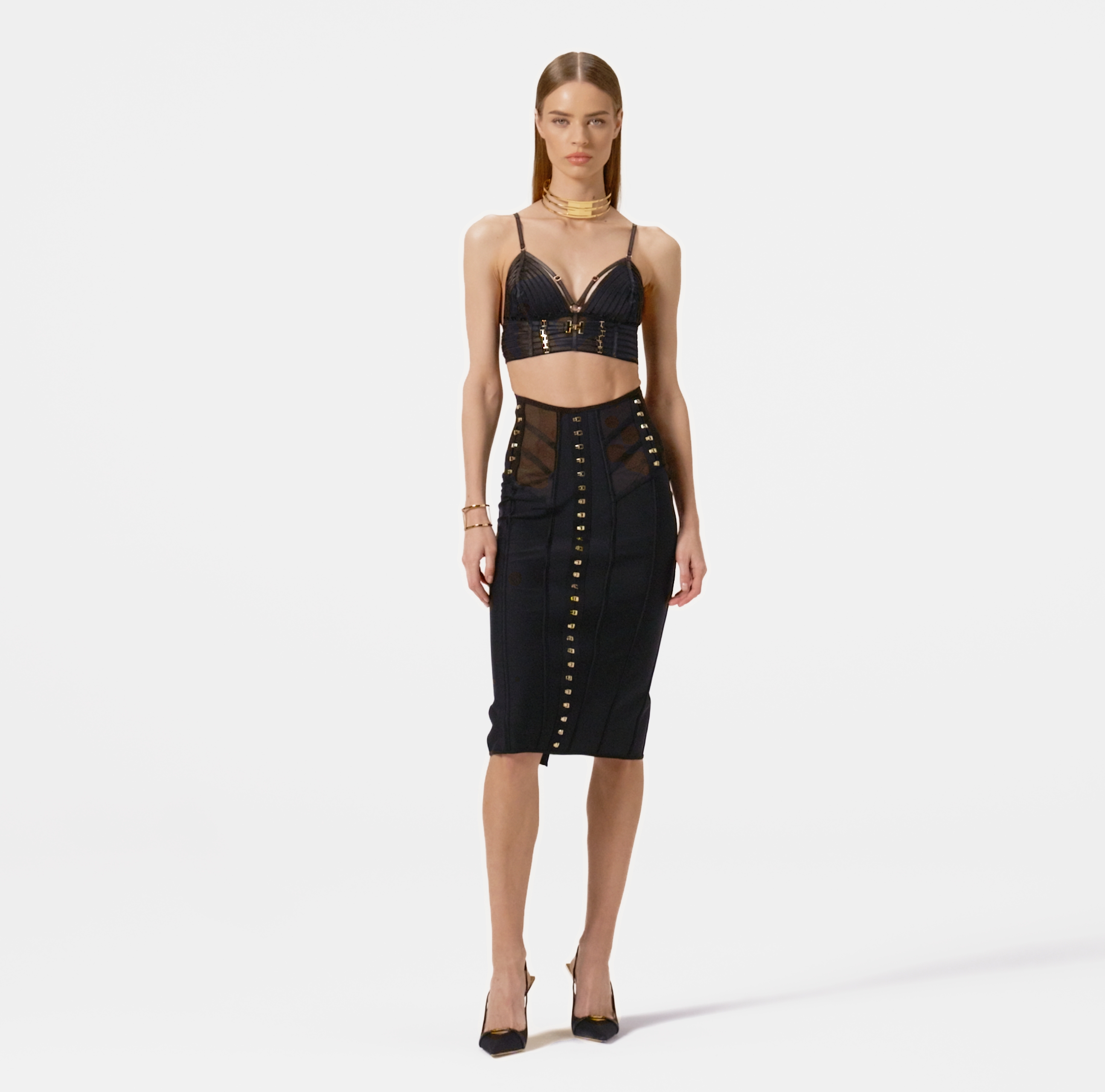 Tulle bra with elastic straps | Elisabetta Franchi
