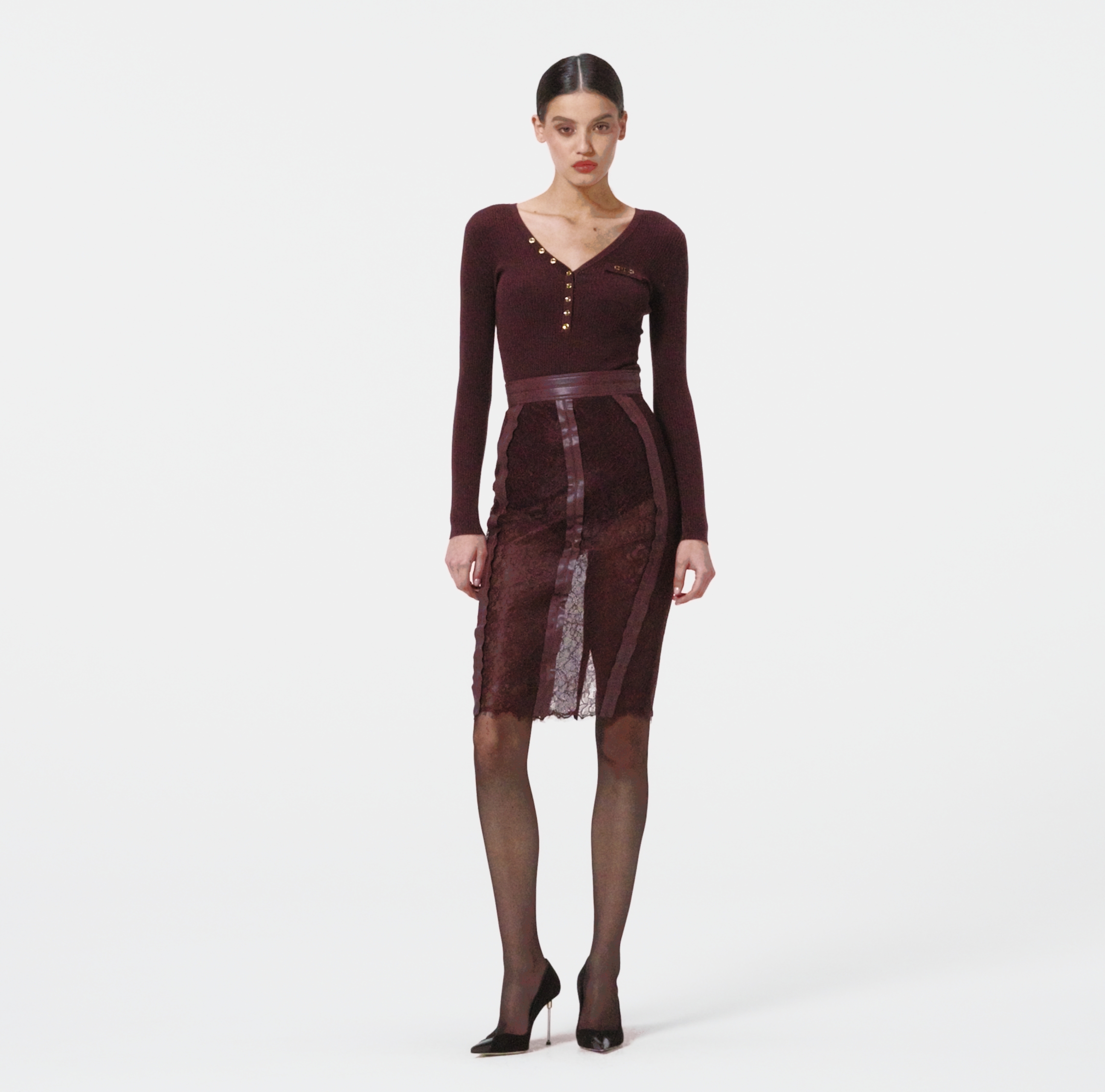 Ribbed knit top with breast pocket | Elisabetta Franchi