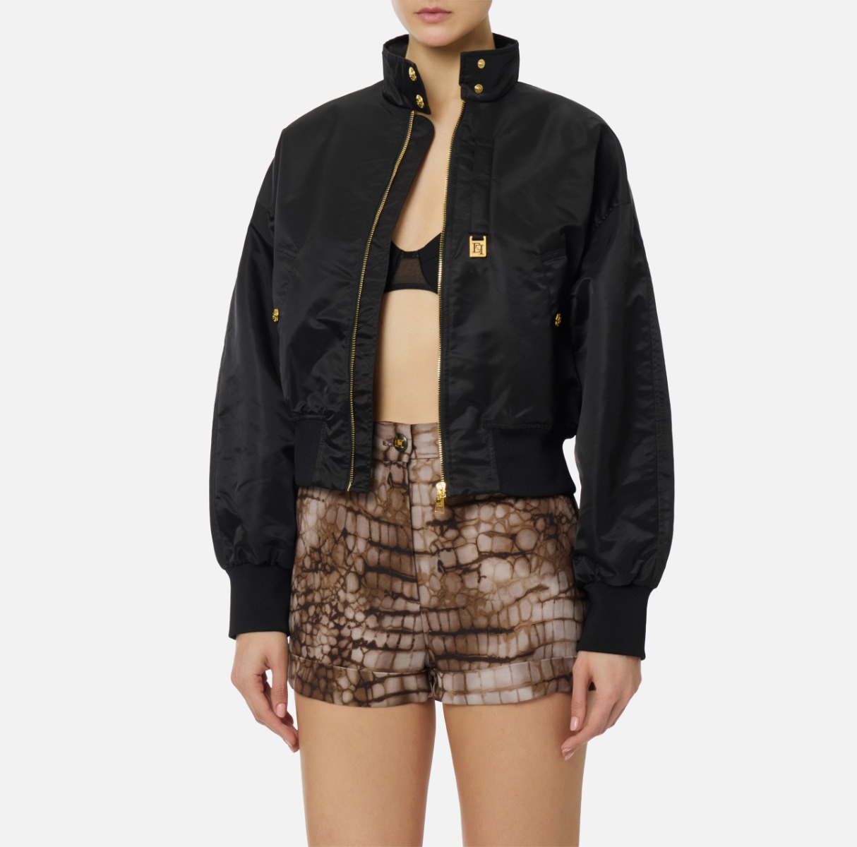 Bomber jacket in nylon fabric | Elisabetta Franchi