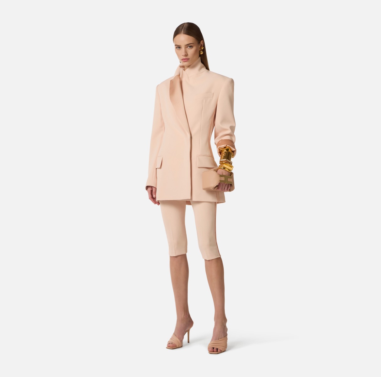 Jacket in lightweight crêpe and satin | Elisabetta Franchi