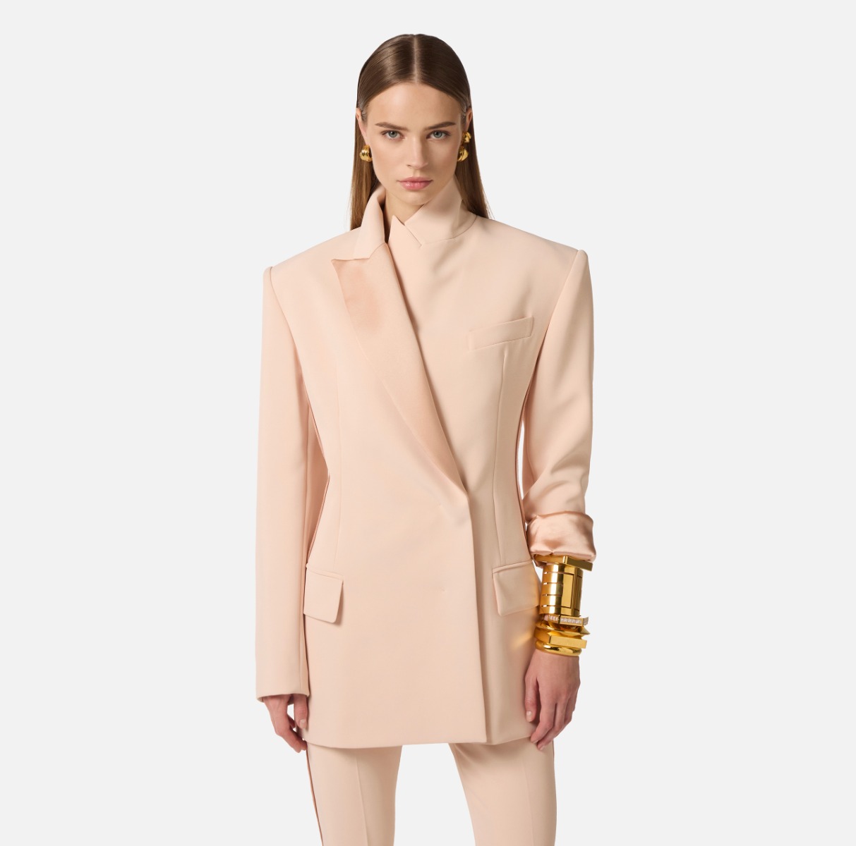 Jacket in lightweight crêpe and satin | Elisabetta Franchi