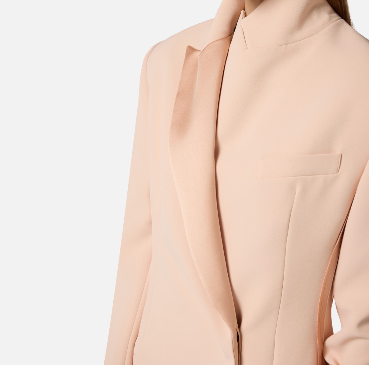 Jacket in lightweight crêpe and satin | Elisabetta Franchi