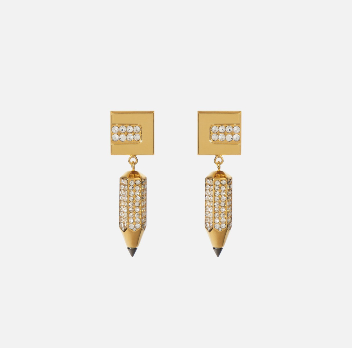 Pencil-shaped rhinestone earrings | Elisabetta Franchi