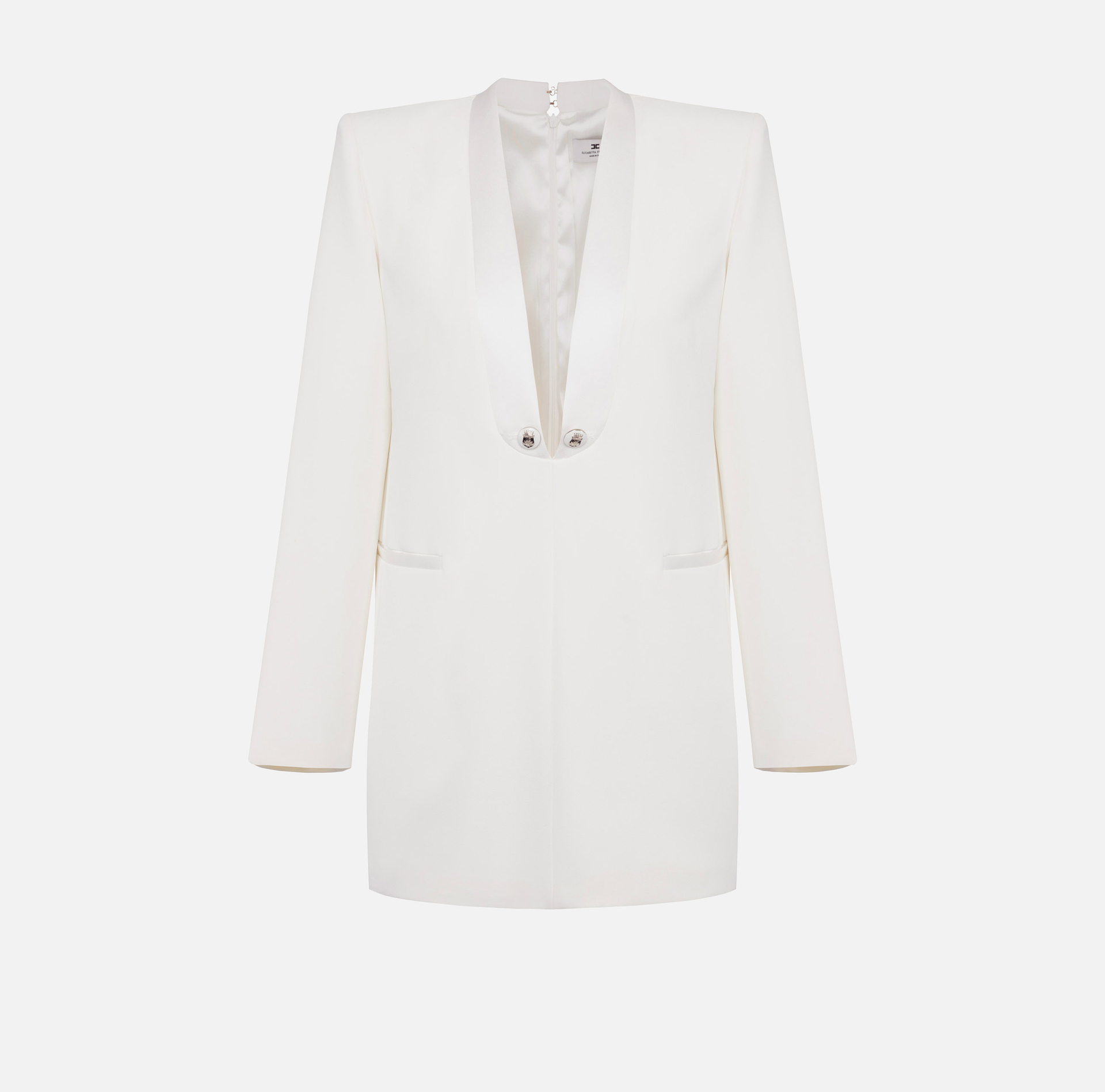 Robe sac en crêpe avec revers en satin - ABBIGLIAMENTO - Elisabetta Franchi