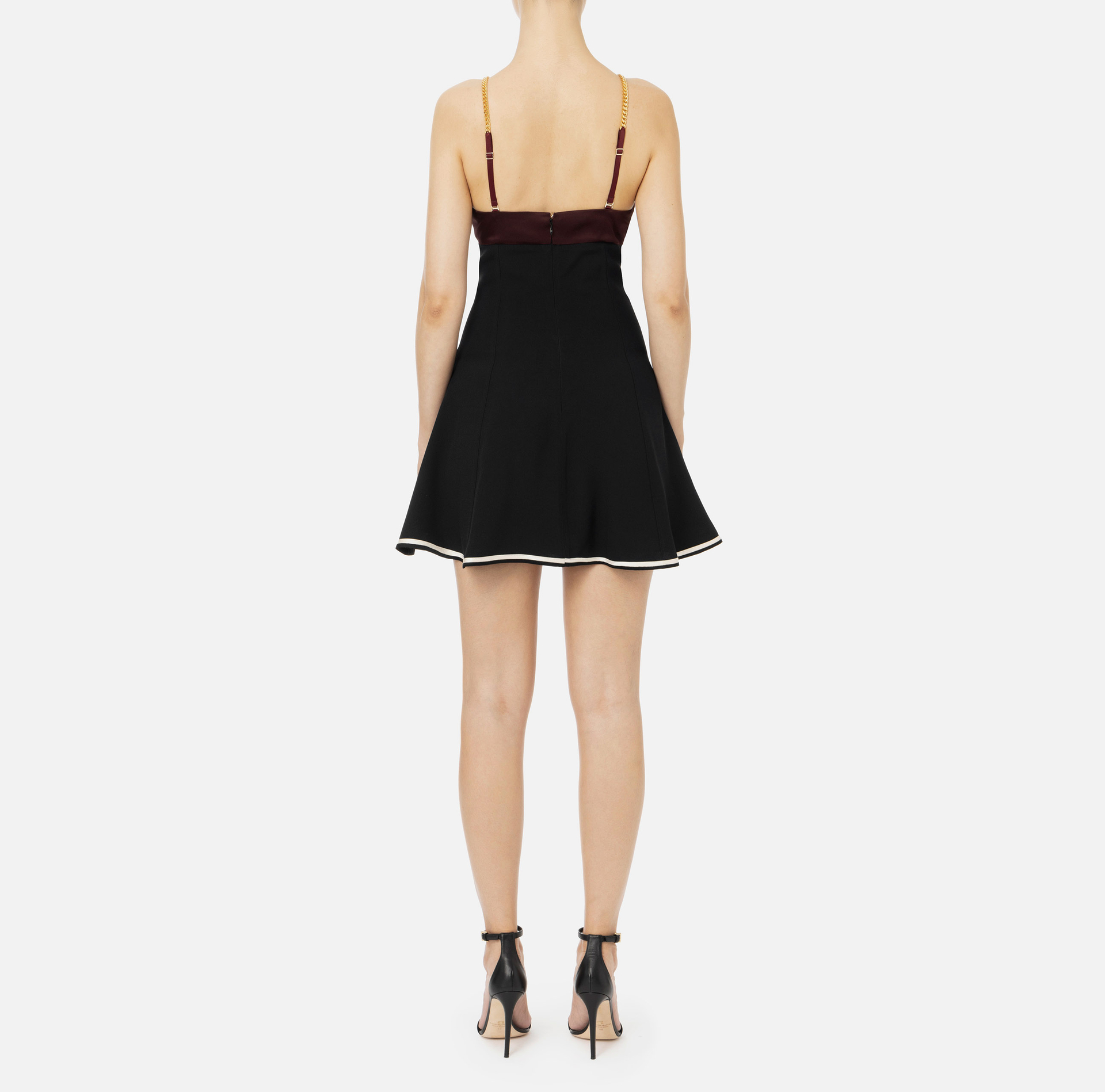 Satin mini-dress with groumette chain - Elisabetta Franchi