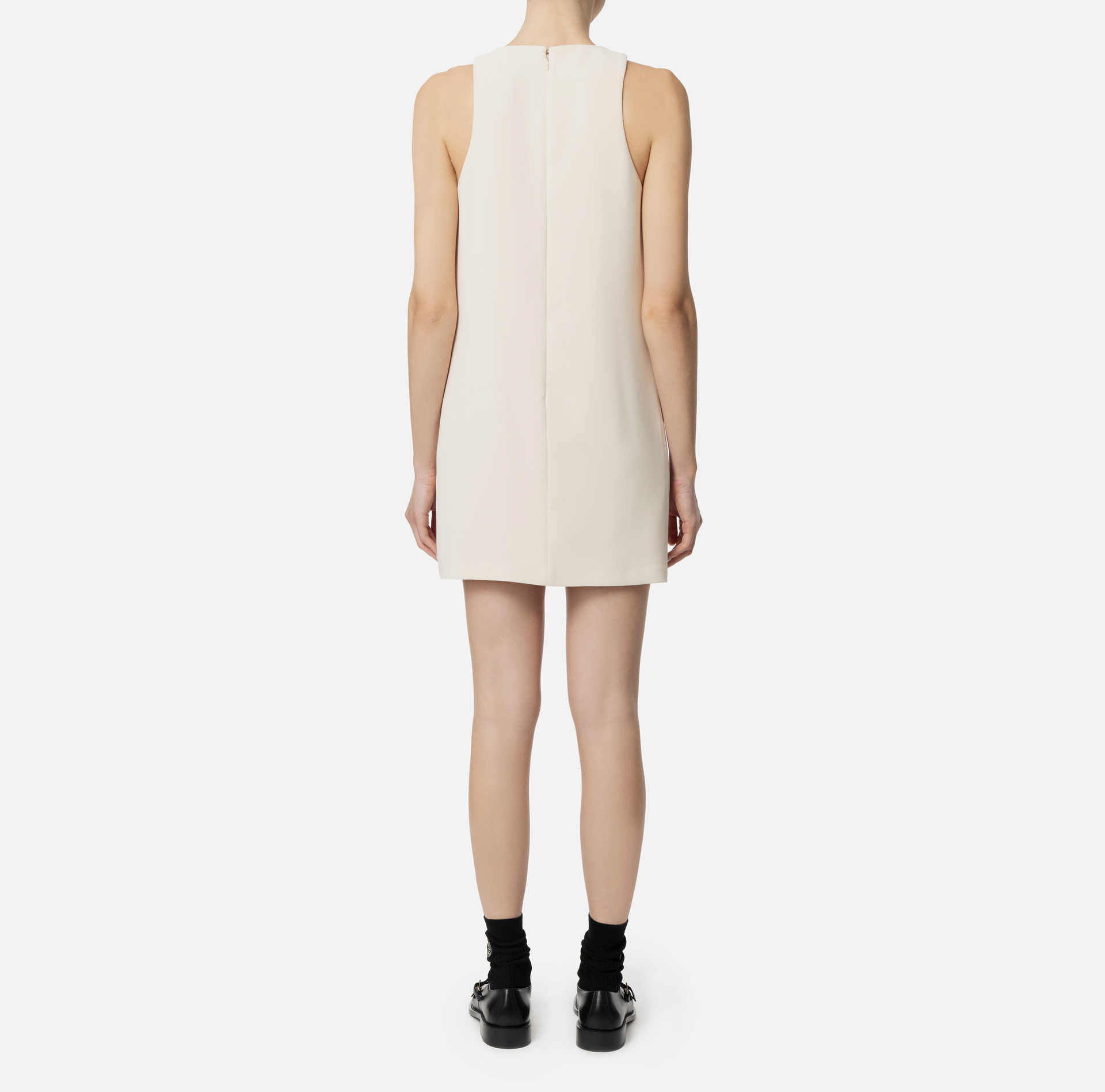 Crêpe boxy mini-dress with necklace - Elisabetta Franchi