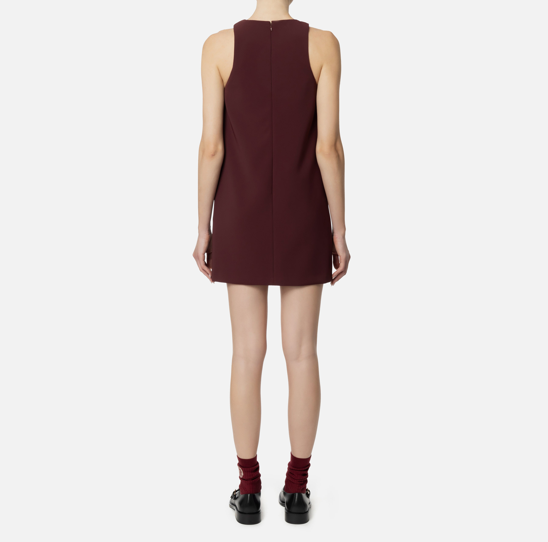 Crêpe boxy mini-dress with necklace - Elisabetta Franchi