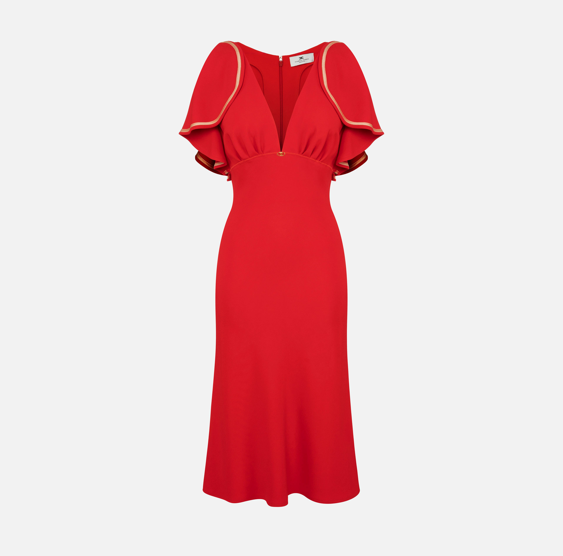 Robe midi en crêpe fluide avec mancherons - ABBIGLIAMENTO - Elisabetta Franchi