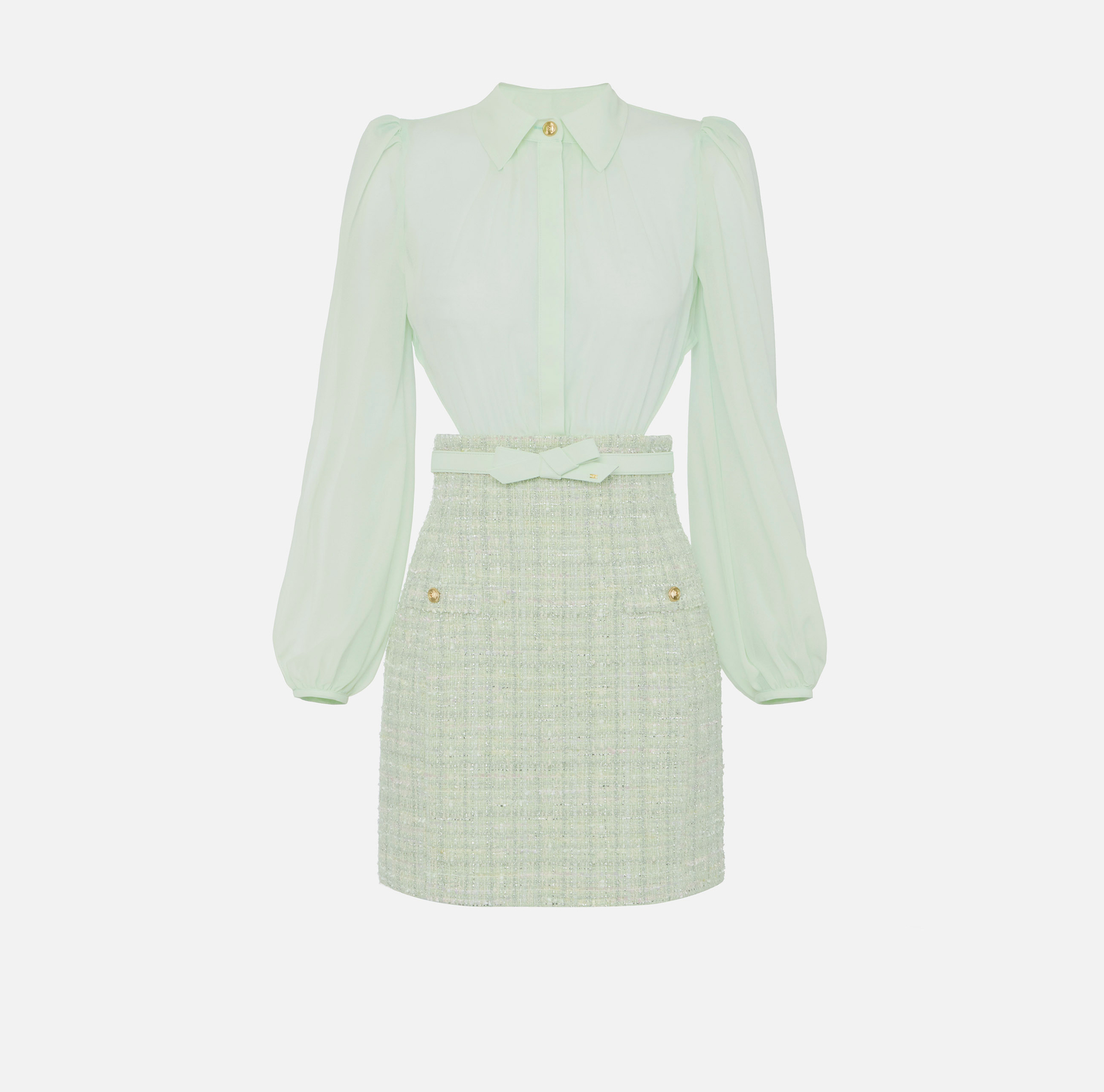Jurk van georgette en bouclé lurex - Elisabetta Franchi