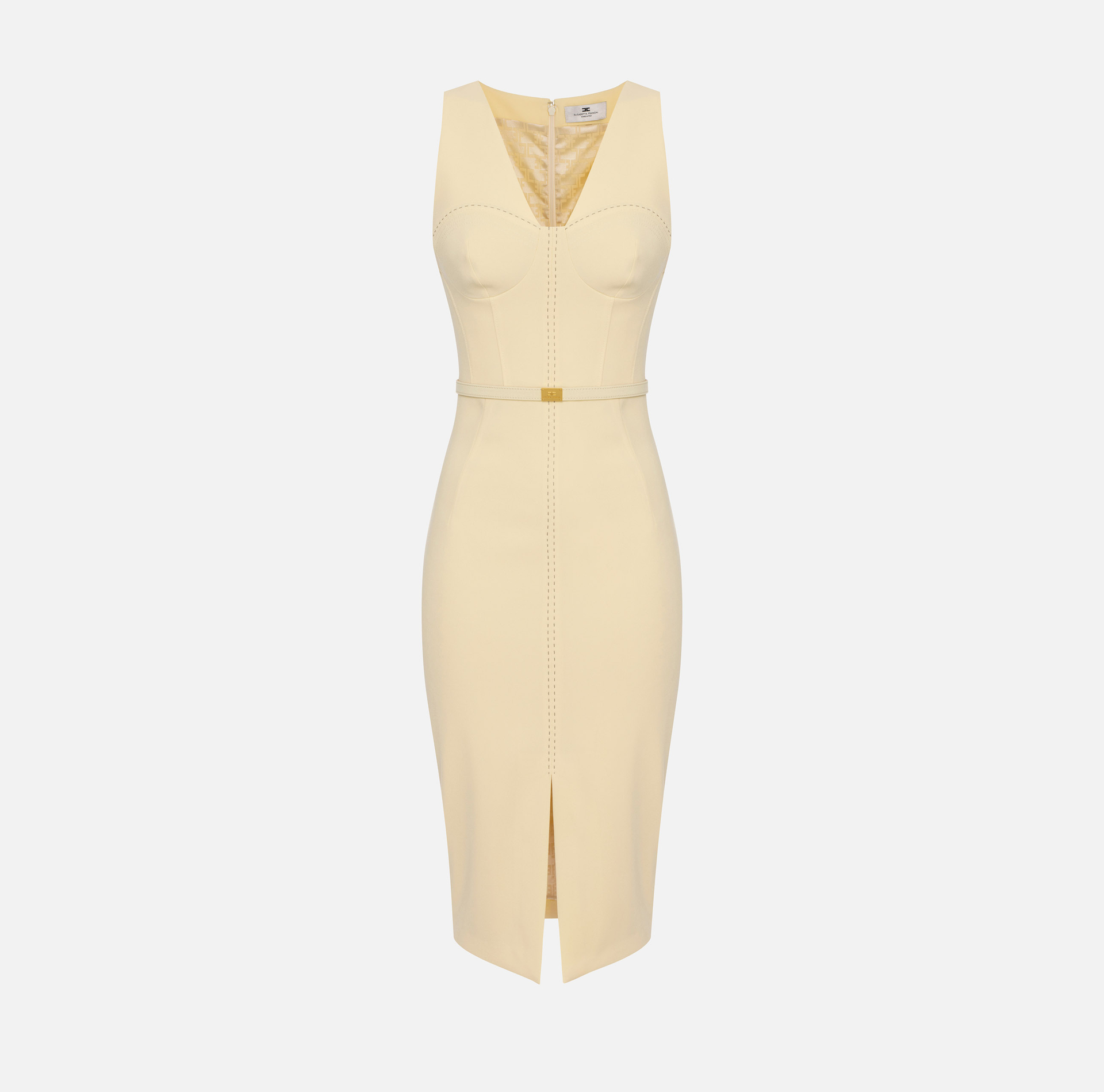 Crêpe bustier-style dress with contrasting topstitching - ABBIGLIAMENTO - Elisabetta Franchi