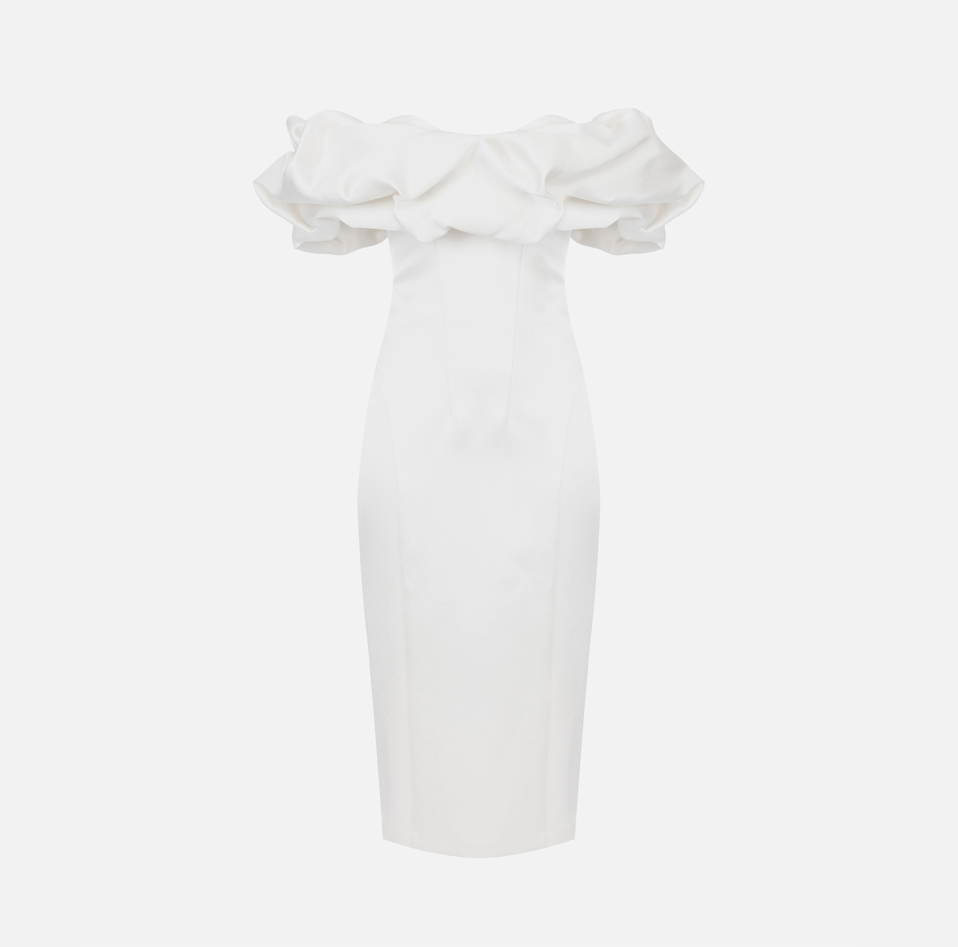 Dress in duchess satin with 3D neckline - Elisabetta Franchi