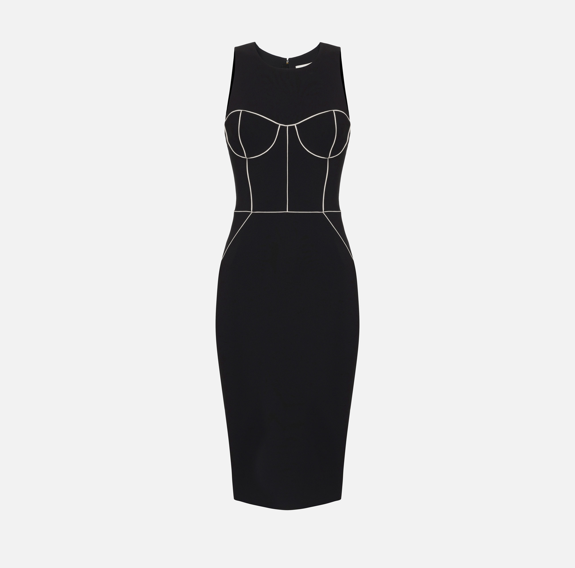 Sheath dress in crêpe fabric with contrasting piping - ABBIGLIAMENTO - Elisabetta Franchi