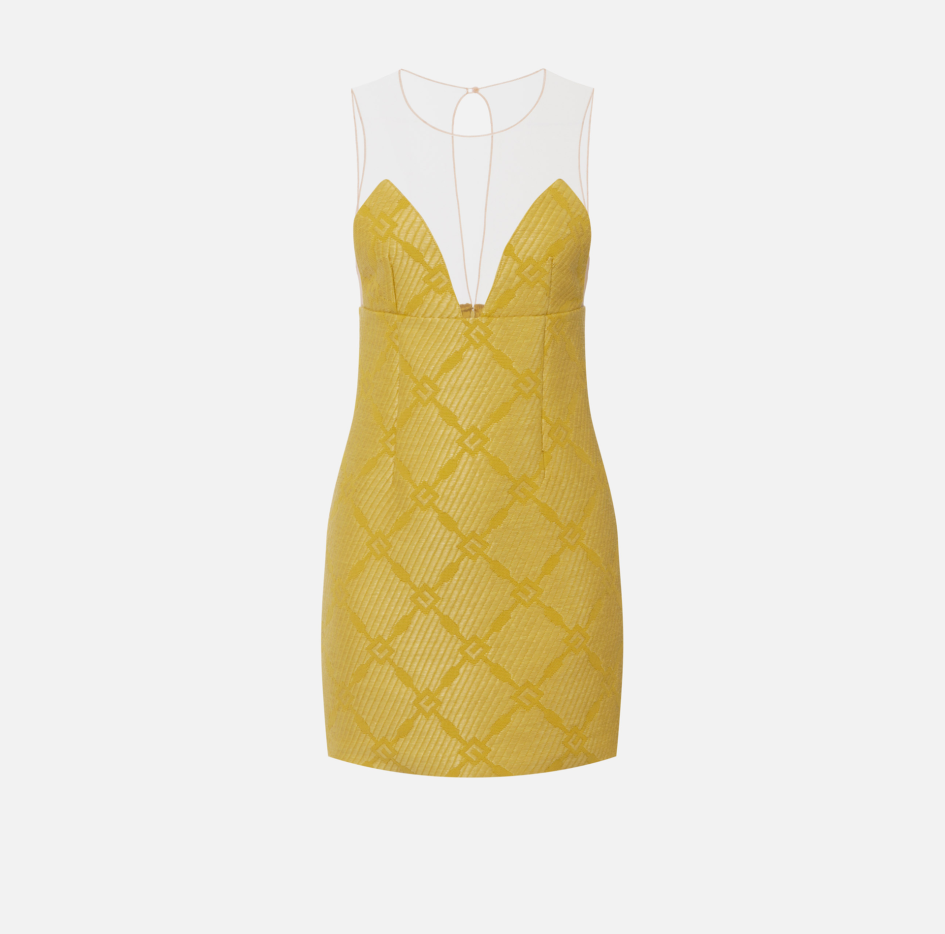 Abito in rafia con losanghe e tulle - Elisabetta Franchi